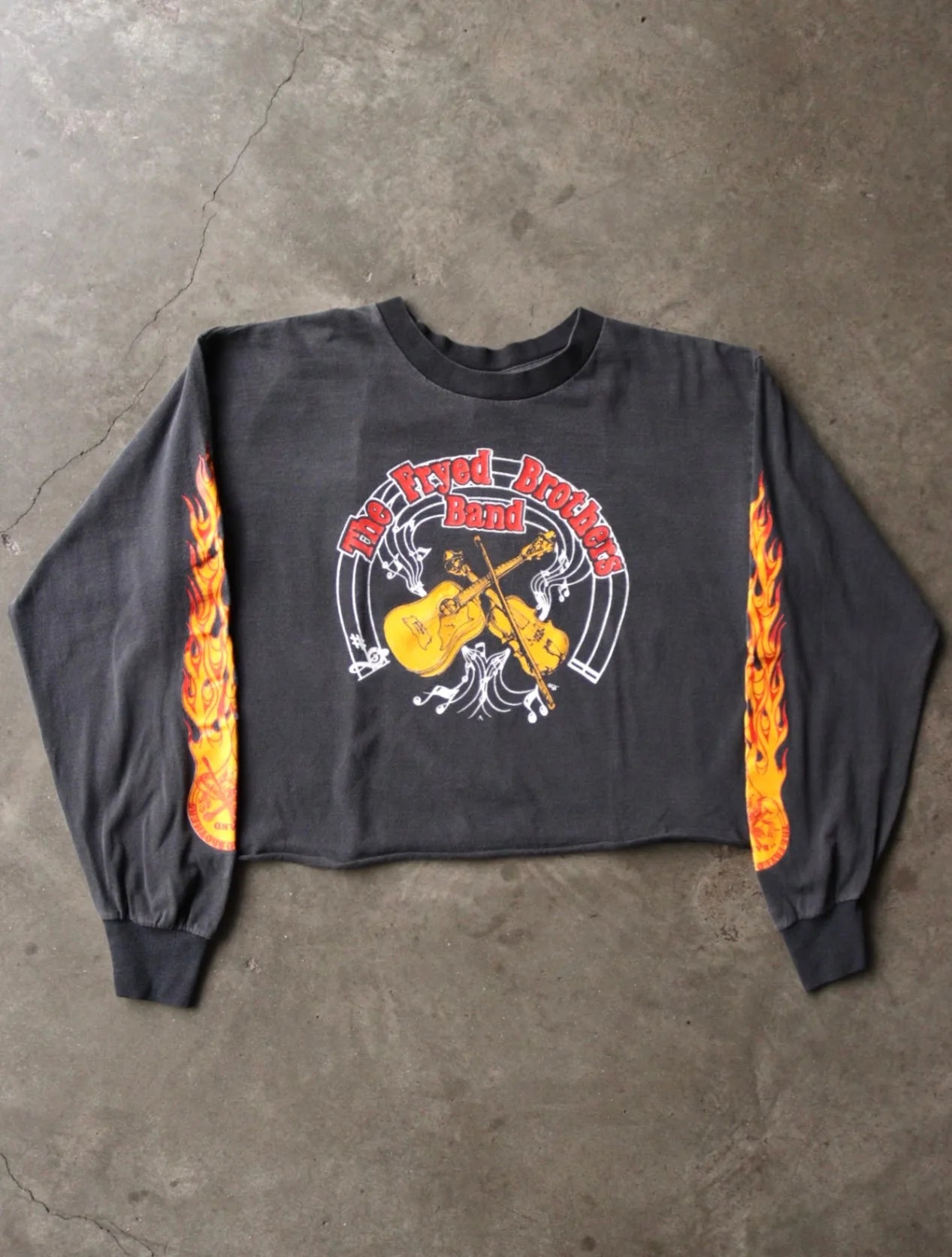 2000S THE FRYED BROTHERS FLAME CROPPED L/S TEE