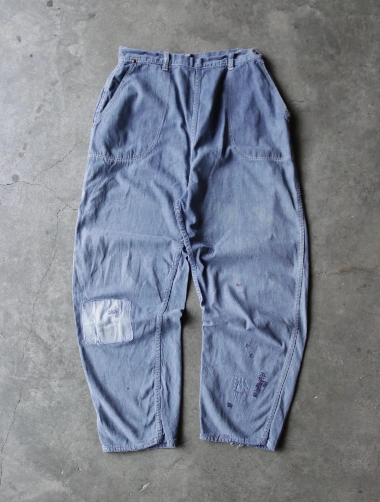 1980S FADED PATCHED DENIM PANTS