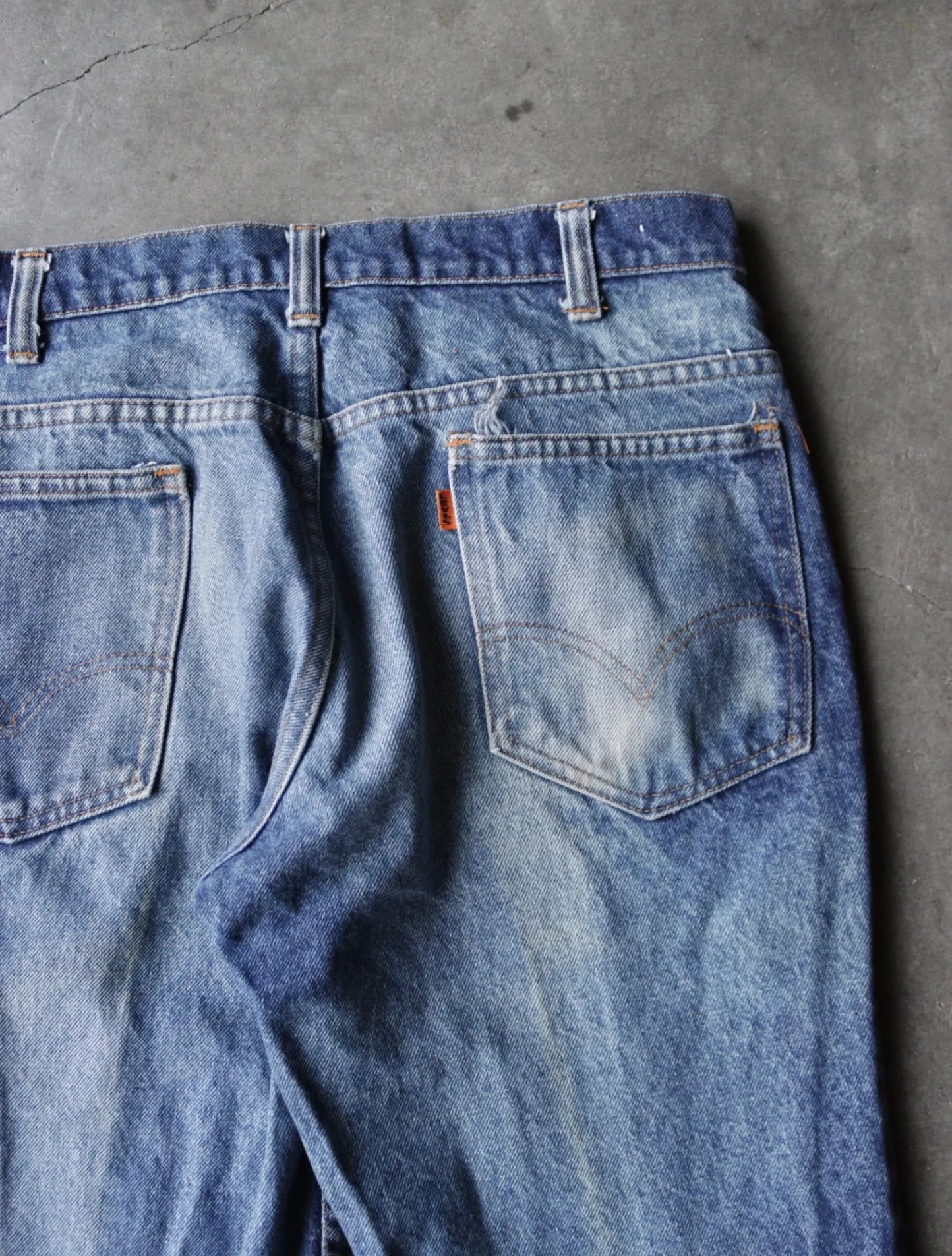 1980S LEVIS ORANGE TAB DENIM FLARED PANTS