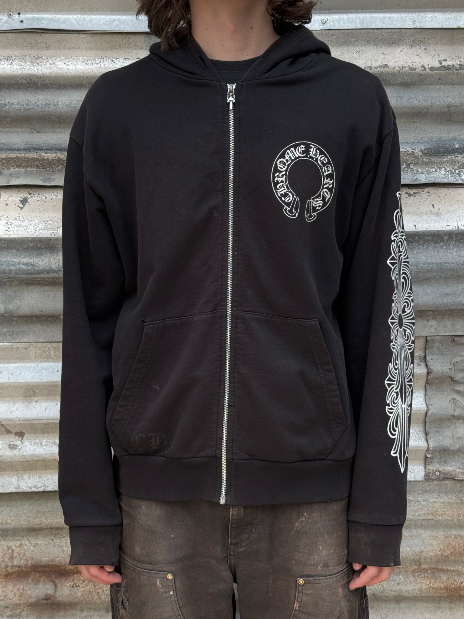2000S CHROME HEARTS HORSESHOE LOGO HOODED SWEATSHIRT