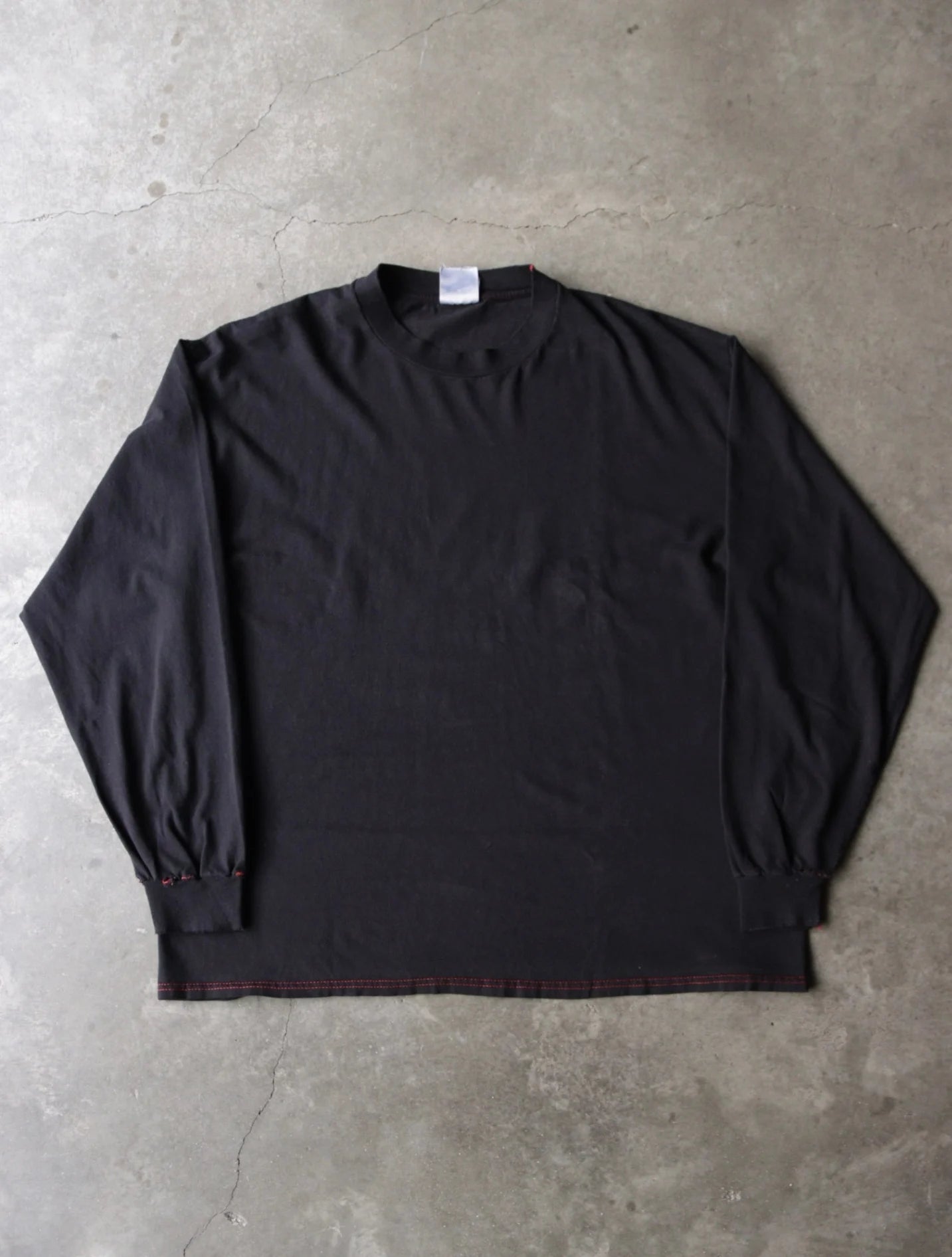 1990S BLACK L/S OVERDYED TEE