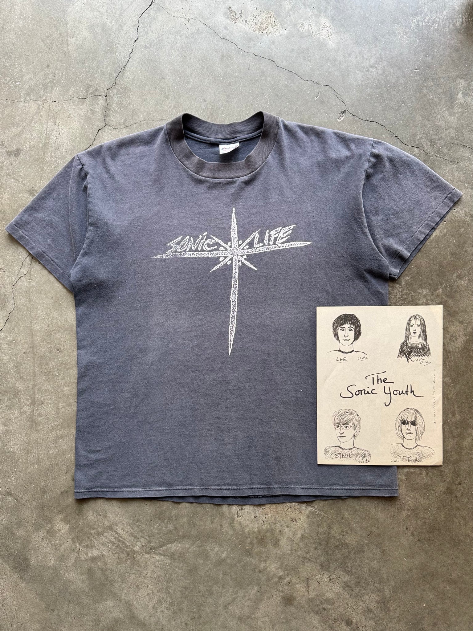 1980S SONIC YOUTH 'SONIC LIFE' BAND TEE + ORIGINAL MAGAZINE