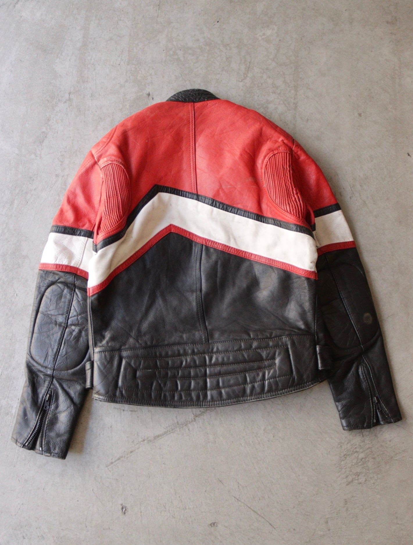 1990S RED LEATHER MOTO JACKET