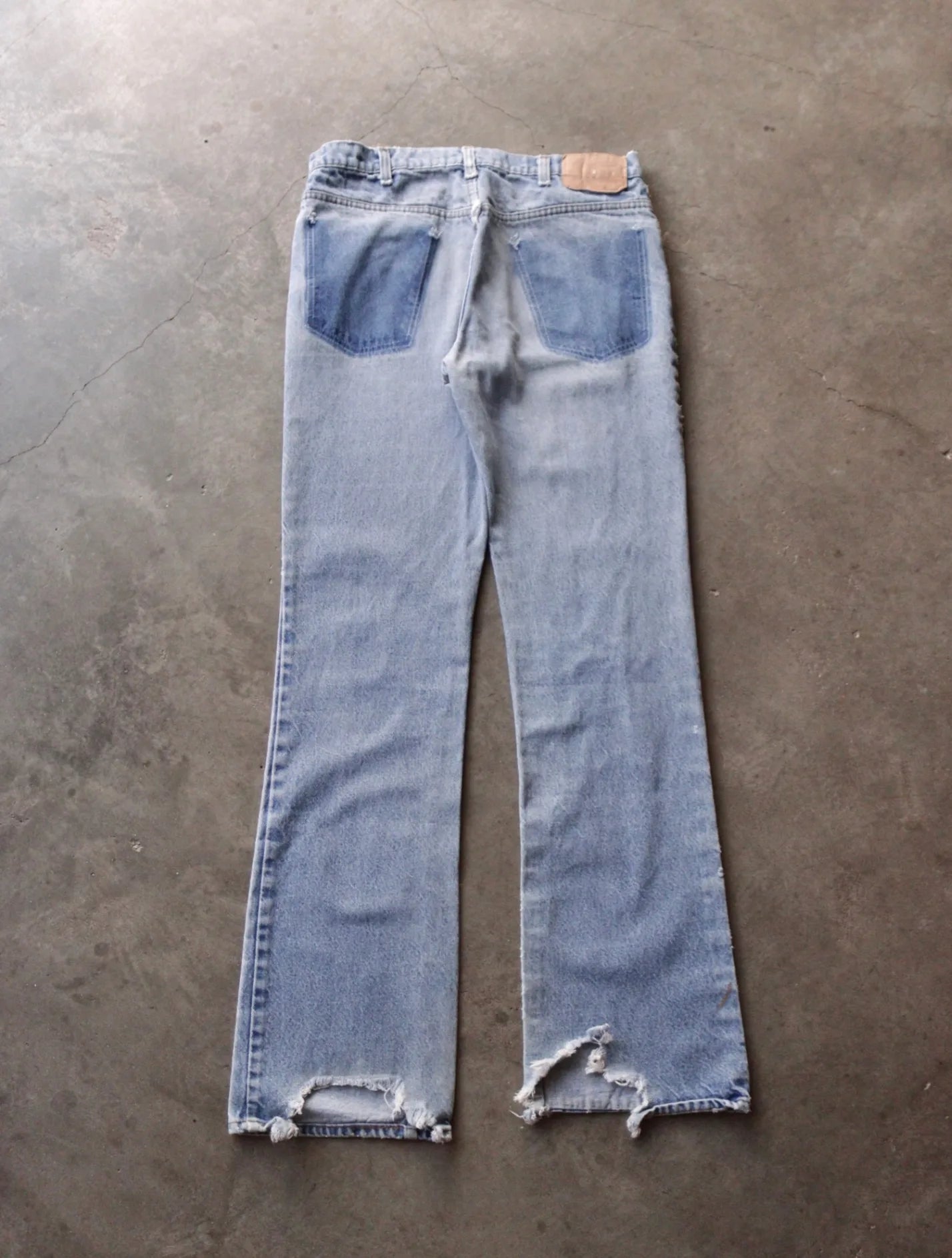 1970S LEVI'S DISTRESSED FLARED DENIM PANTS