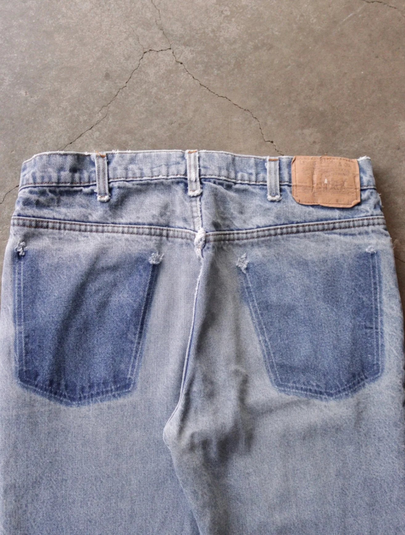 1970S LEVI'S DISTRESSED FLARED DENIM PANTS