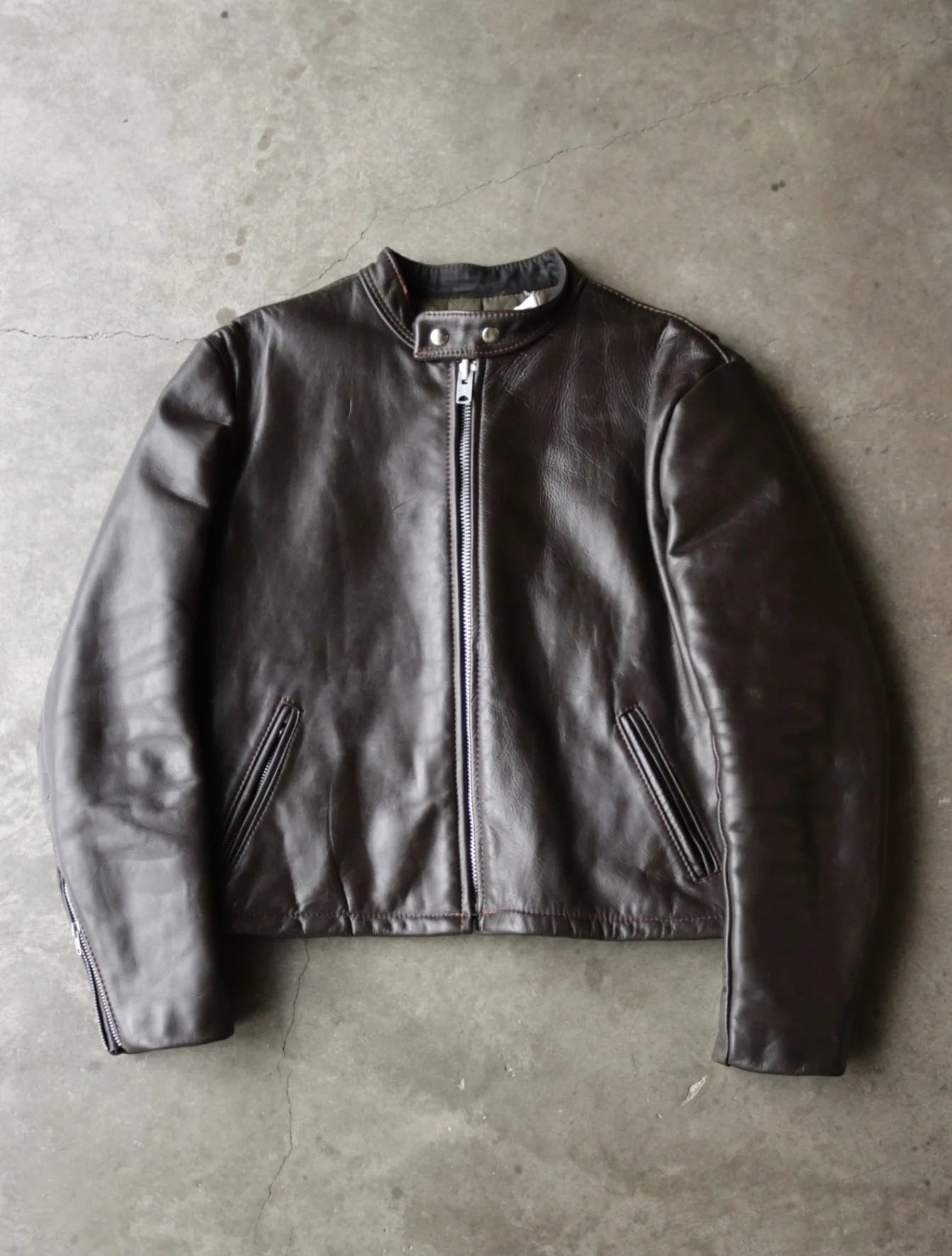 1990S CHOCOLATE BROWN LEATHER JACKET