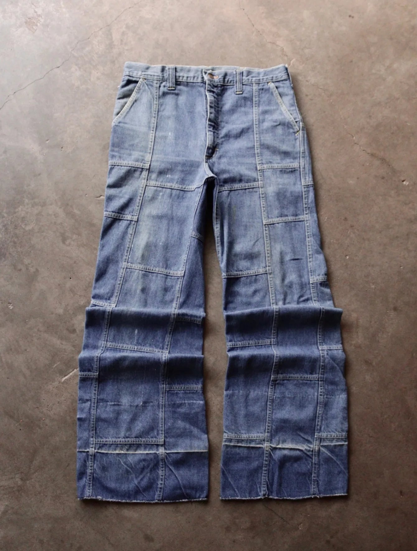 1970S FLARED PATTERENED DENIM PANTS