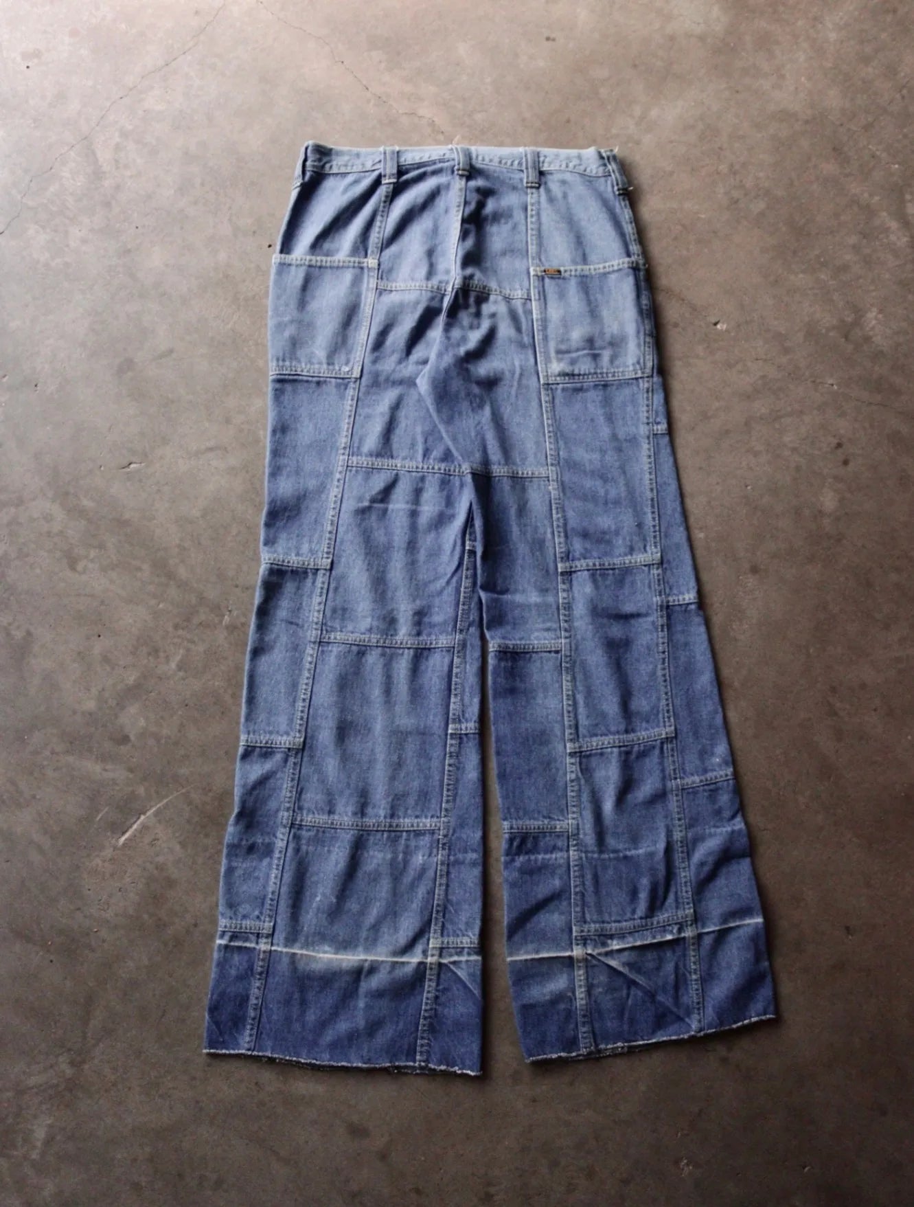 1970S FLARED PATTERENED DENIM PANTS