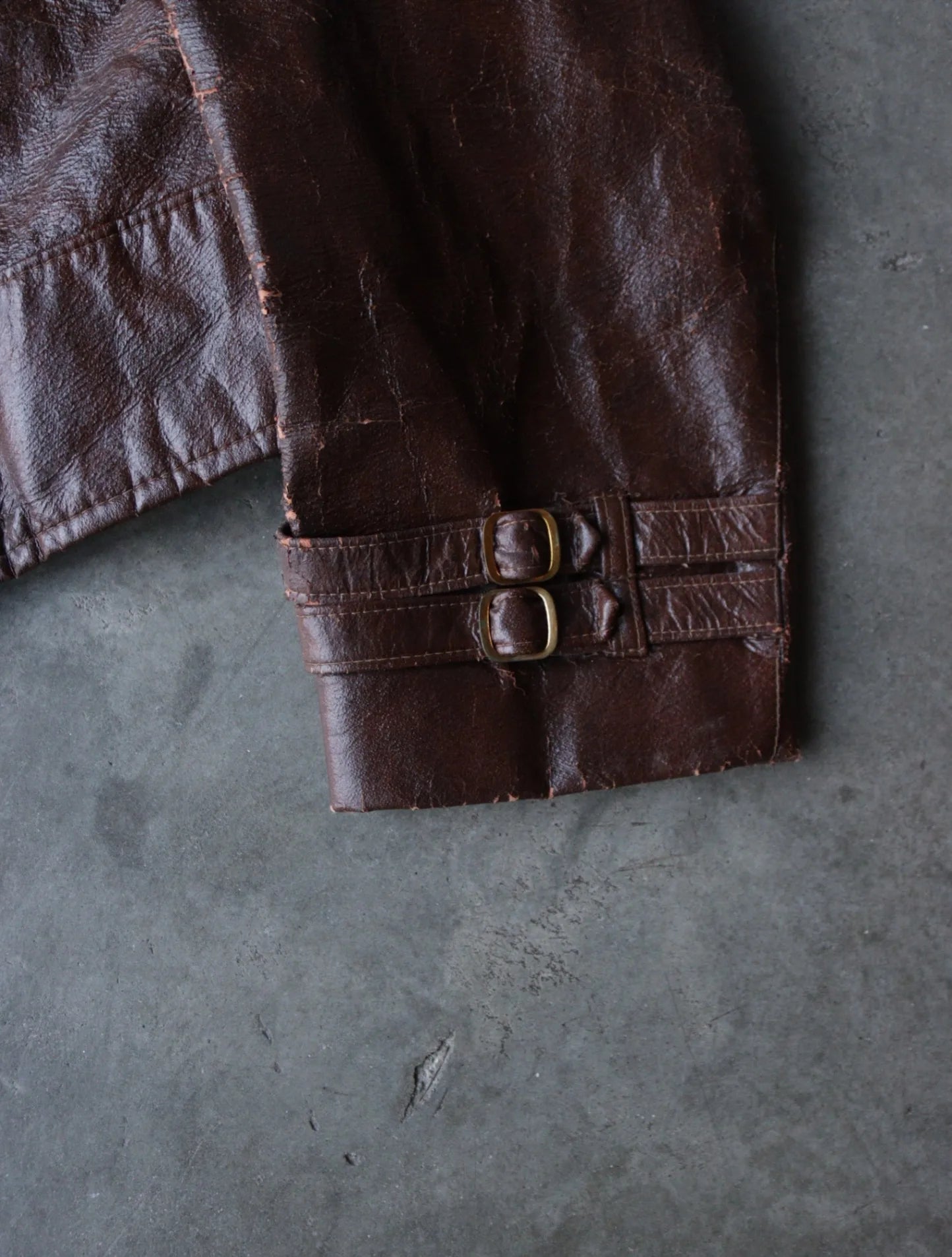 1980S FAUX LEATHER DOUBLKE BREASTED JACKET