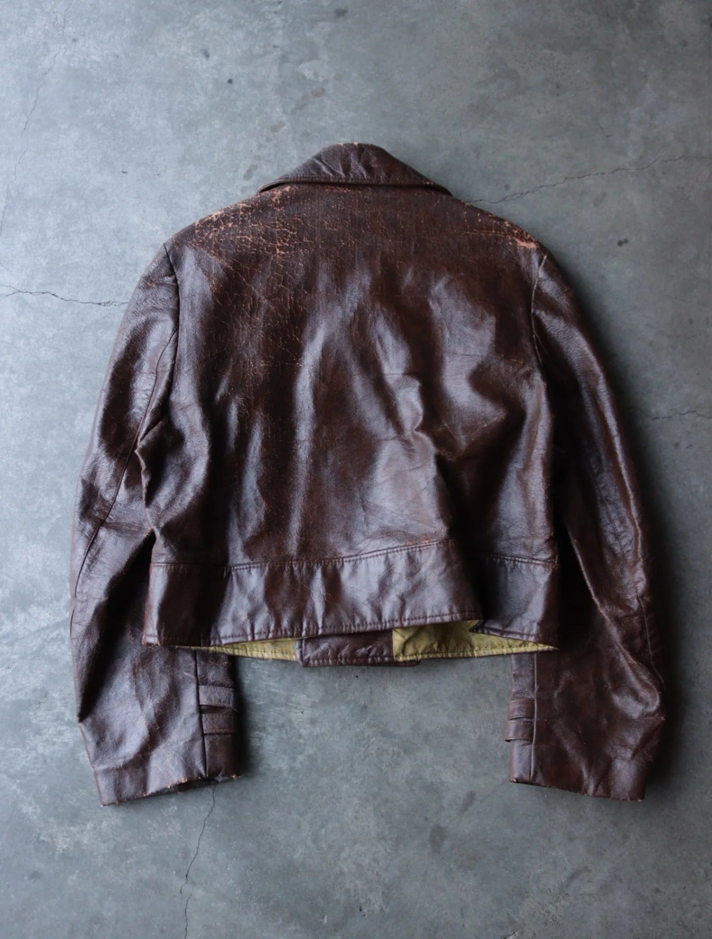 1980S FAUX LEATHER DOUBLKE BREASTED JACKET