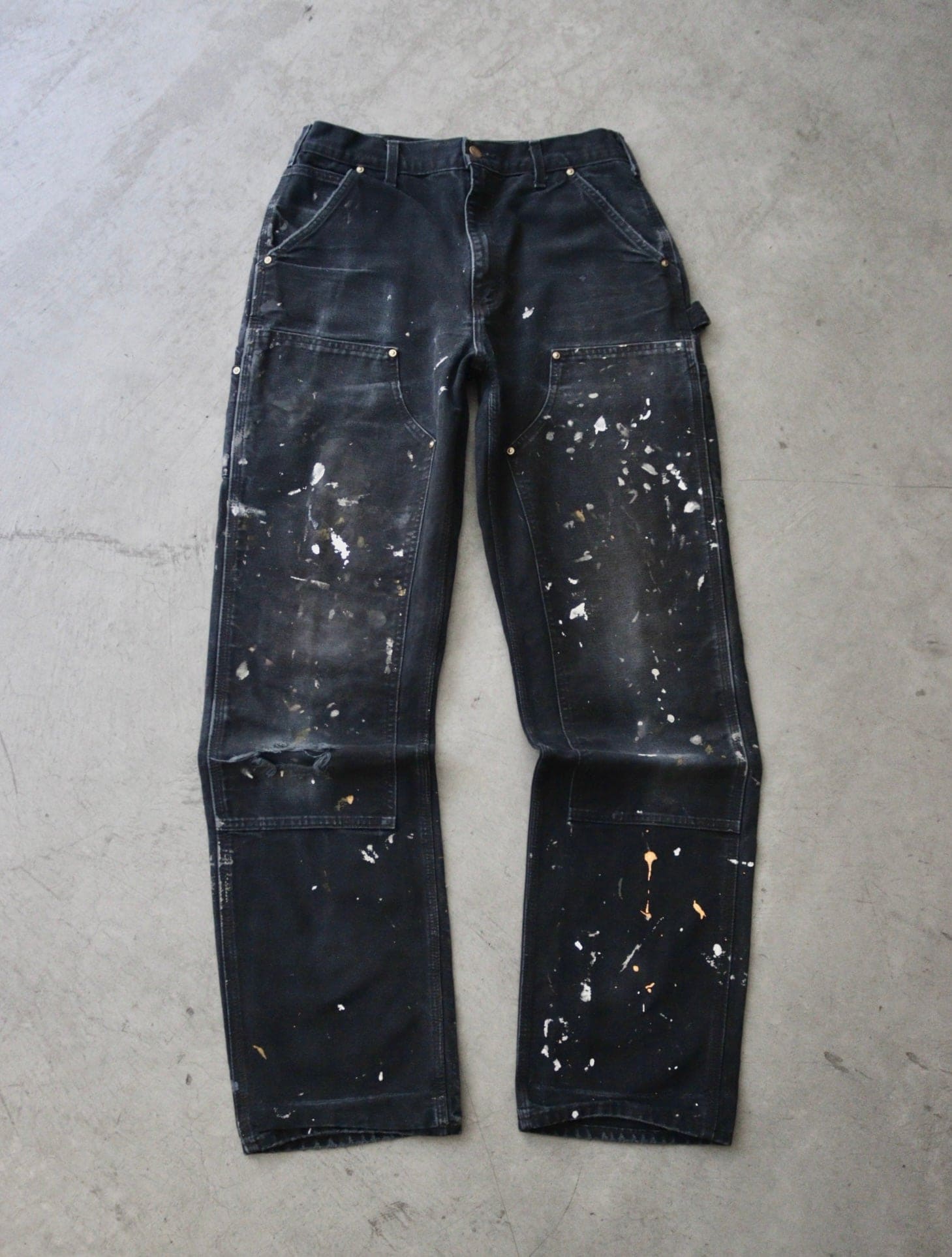 CARHARTT PAINTED FADED DOUBLE KNEE WORK PANTS