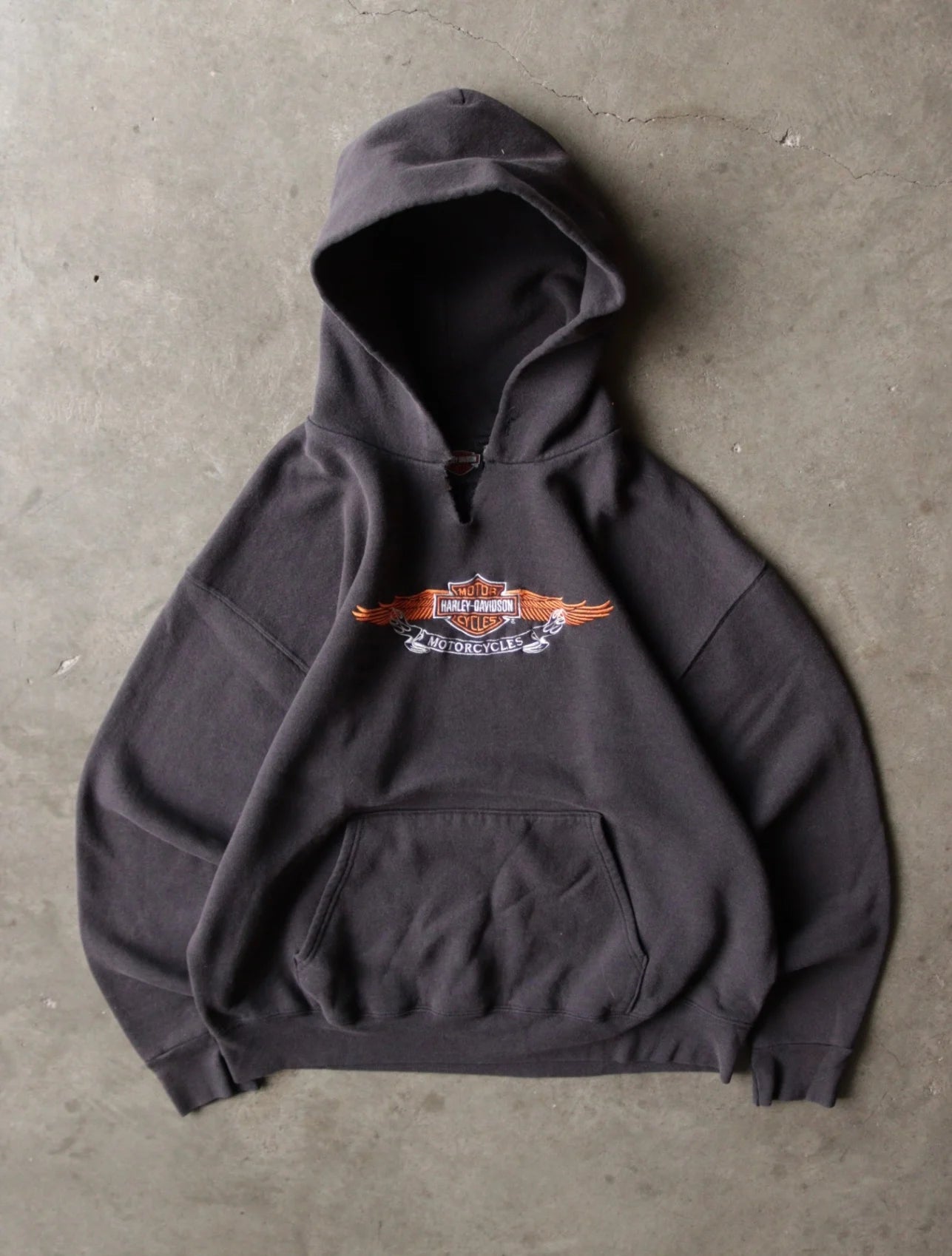 1990S FADED HARLEY HOODED SWEATSHIRT