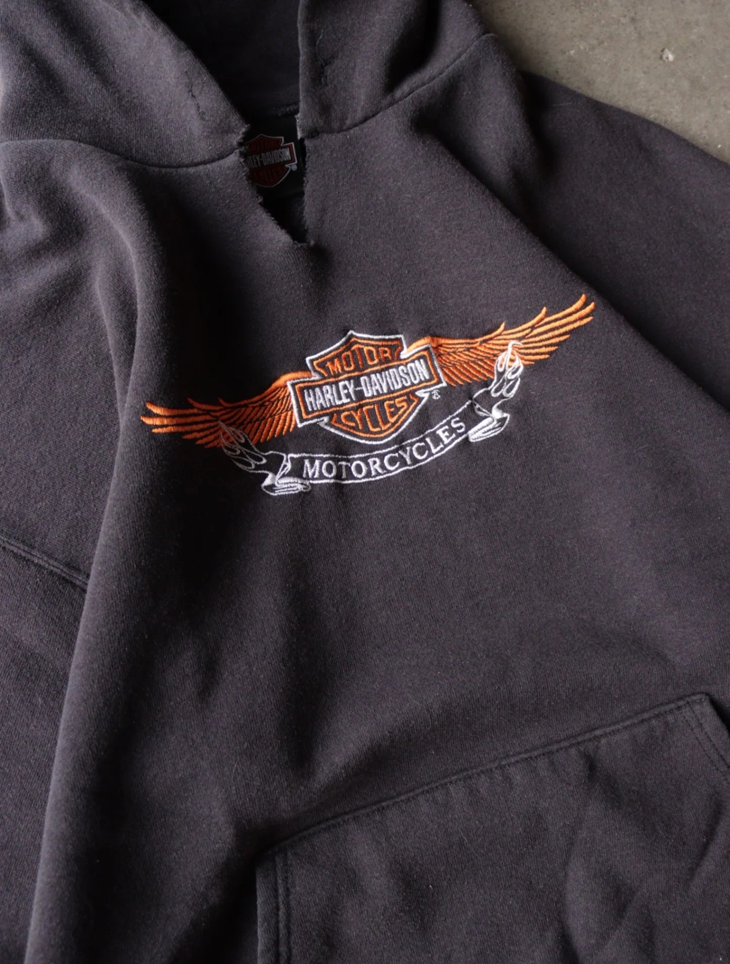 1990S FADED HARLEY HOODED SWEATSHIRT