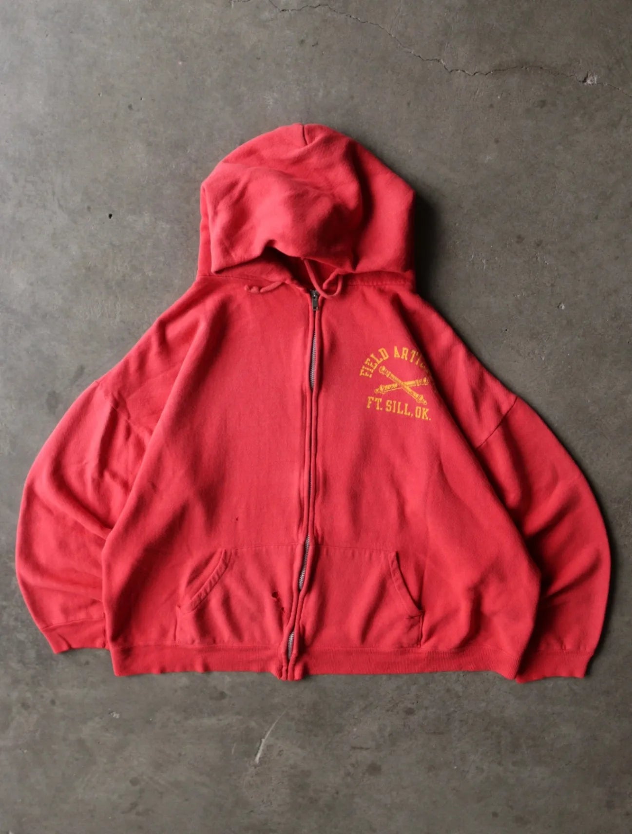 1970S FIELD ARTILLERY ZIP UP HOODED SWEATSHIRT