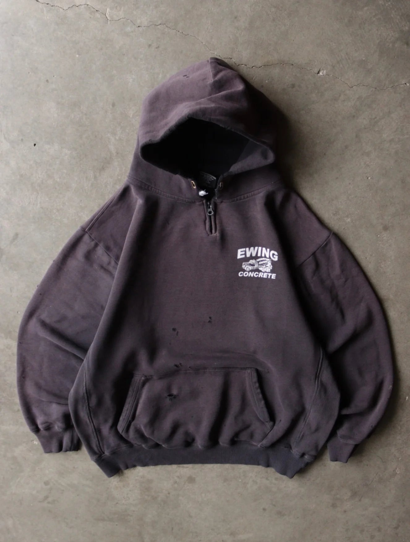 1990S FADED CONCRETE HOODED SWEATSHIRT