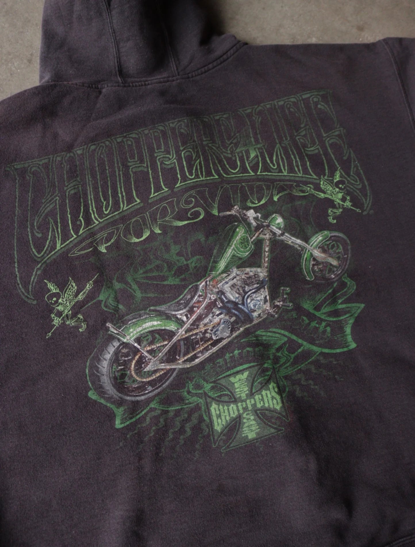 2000S FADED WEST COAST CHOPPERS HOODED SWEATSHIRT