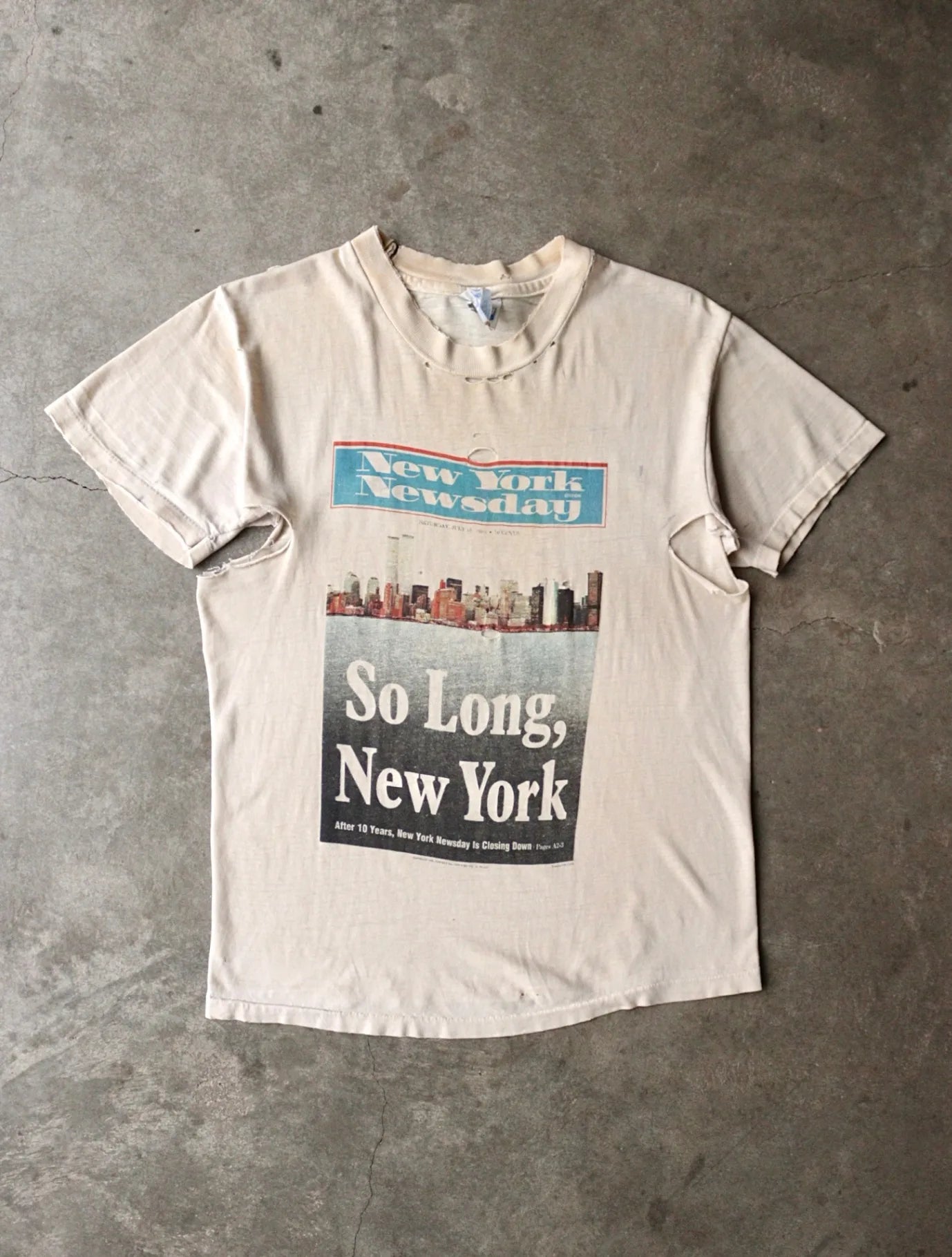 1980S TRASHED NEW YORK TEE