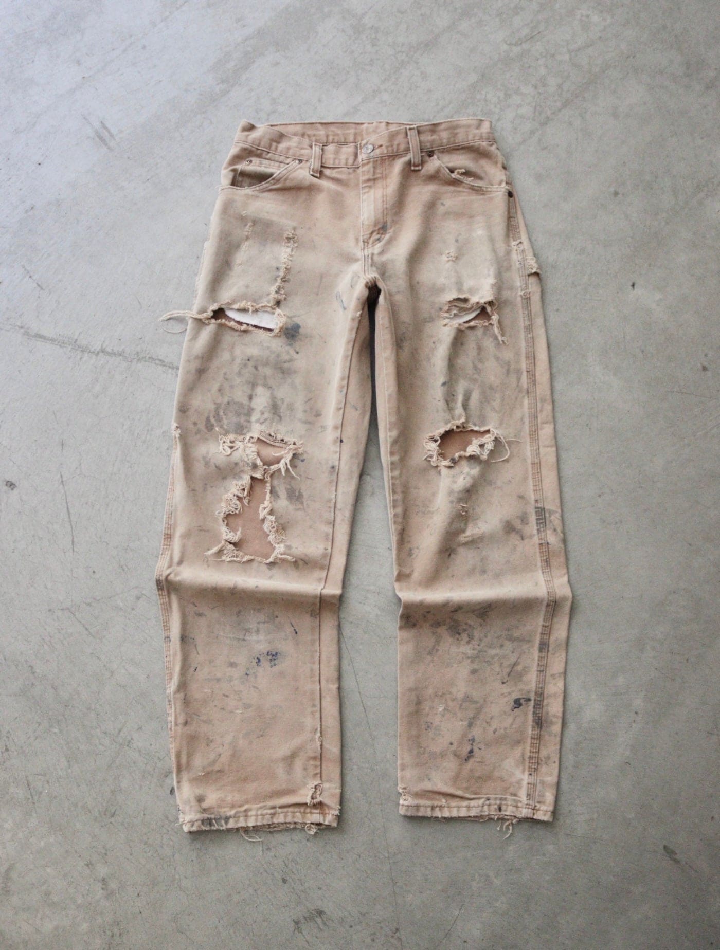 DICKIES THRASHED STAINED CARPENTER WORK PANTS