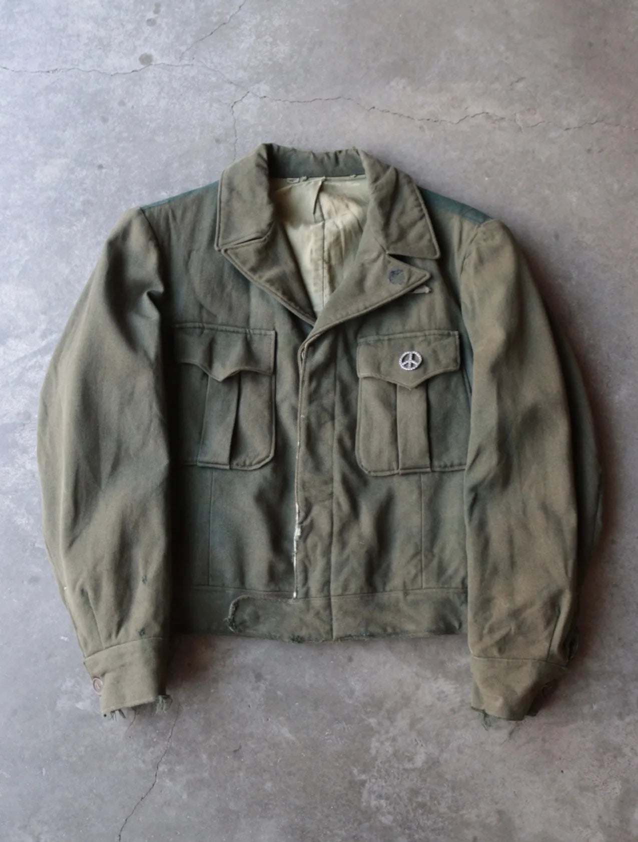 1960S FADED GREEN PEACE JACKET