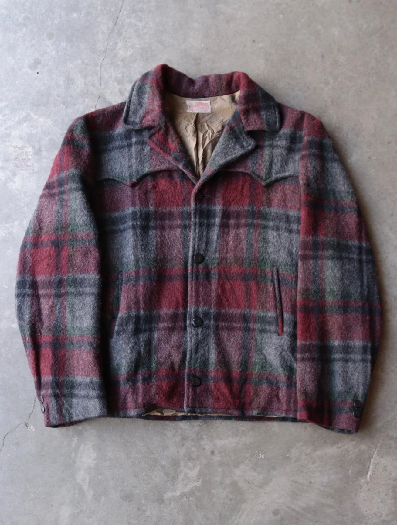 1960S PLAID WOOL JACKET
