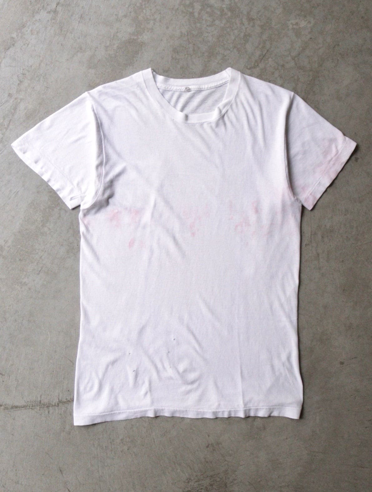 1980S WHITE BLANK STAINED TEE