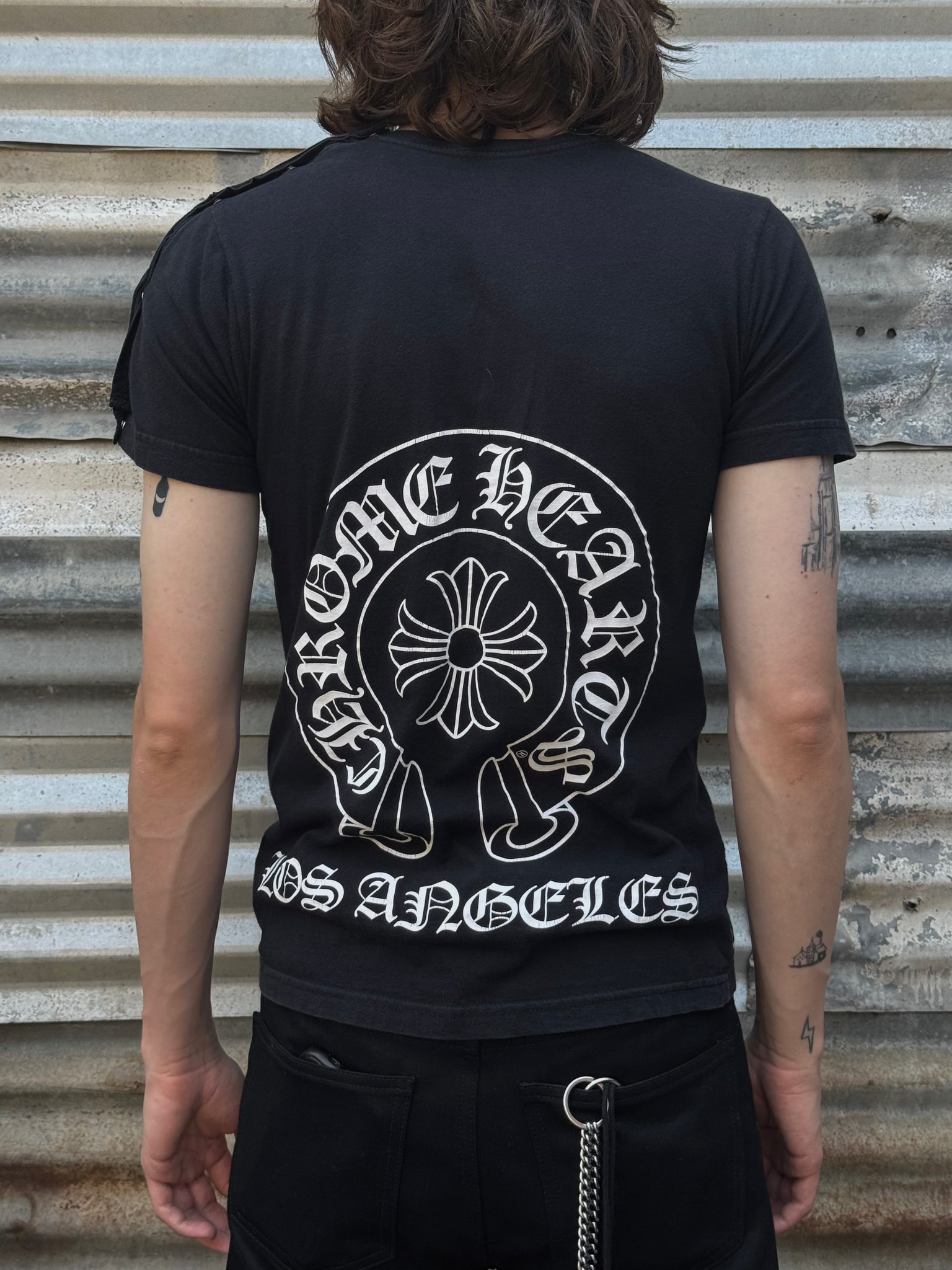 2000S CHROME HEARTS LA BUTTON SHOULDER TEE