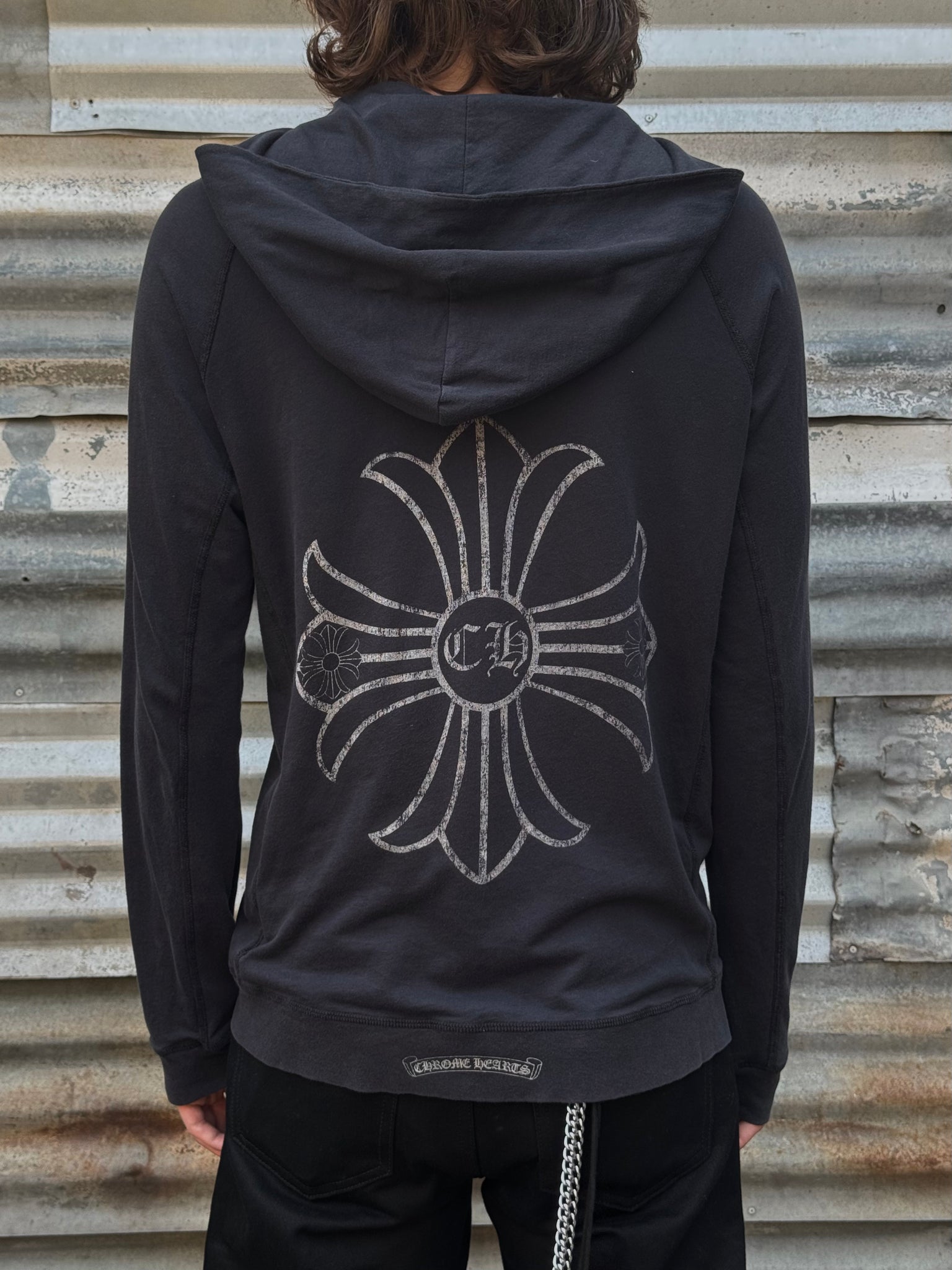 2000S CHROME HEARTS DAGGER ZIP UP HOODED SWEATSHIRT
