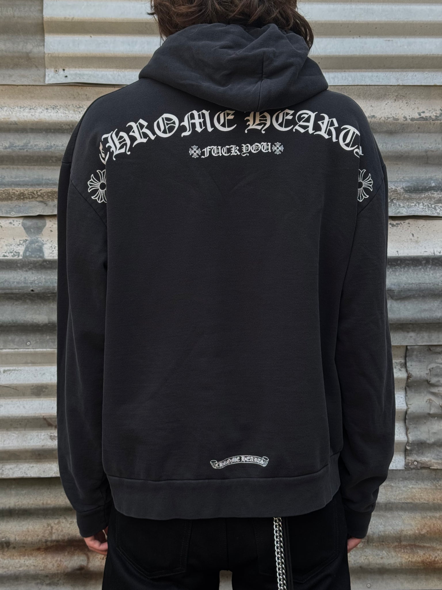 2000S CHROME HEARTS F*CK YOU BOXY HOODED SWEATSHIRT