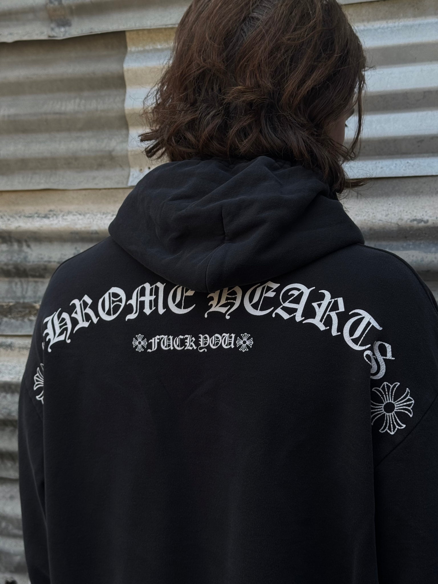 2000S CHROME HEARTS F*CK YOU BOXY HOODED SWEATSHIRT