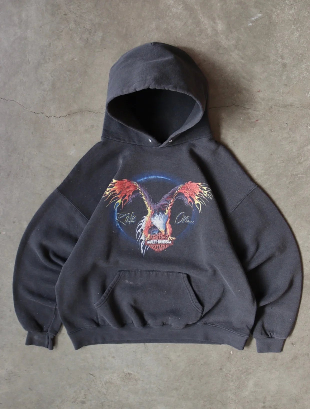 1990S HARLEY HOODED SWEATSHIRT