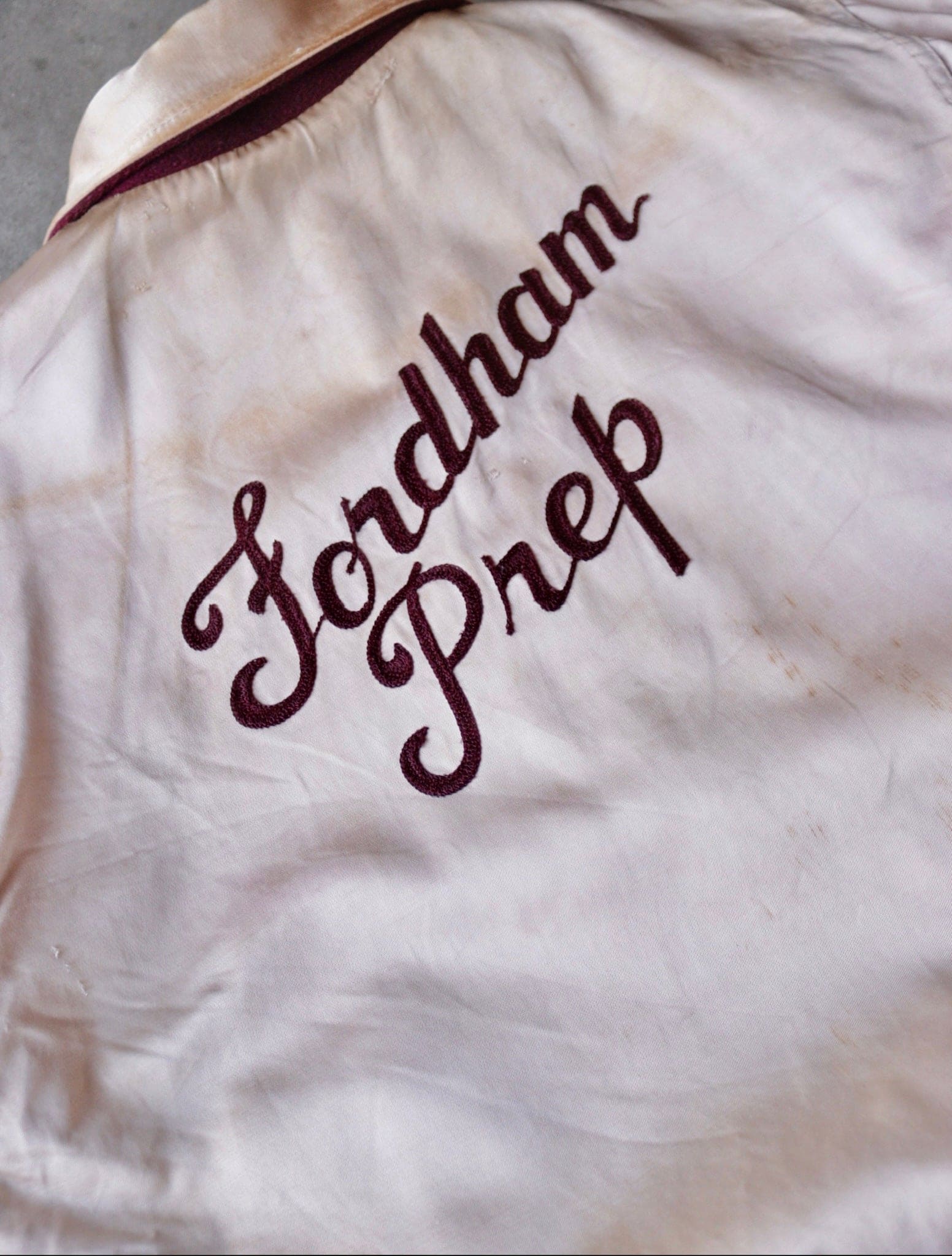 1960S REVERSIBLE SATIN CHAINSTITCH FORDHAM JACKET