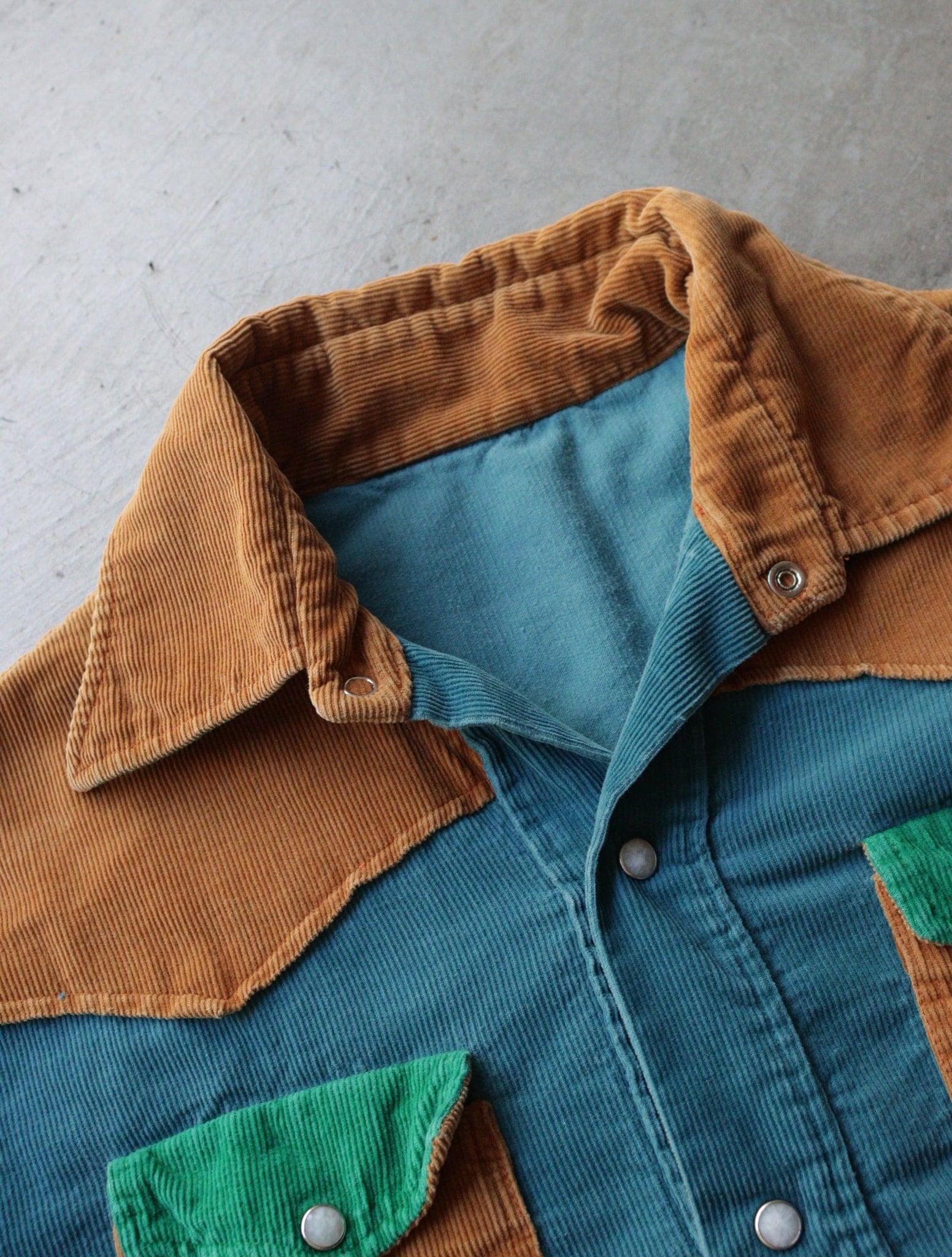 1960S TRI-TONE CORDUROY WESTERN PEARL SNAP SHIRT