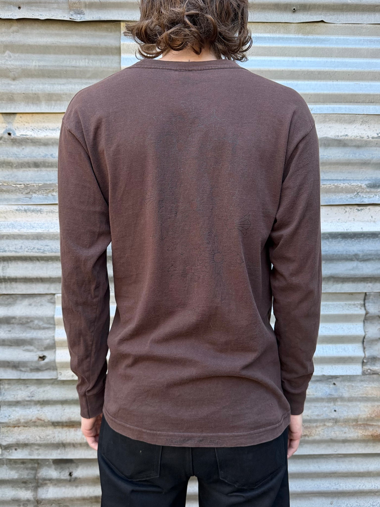 2000S CHROME HEARTS CHOCOLATE CROSSES L/S TEE