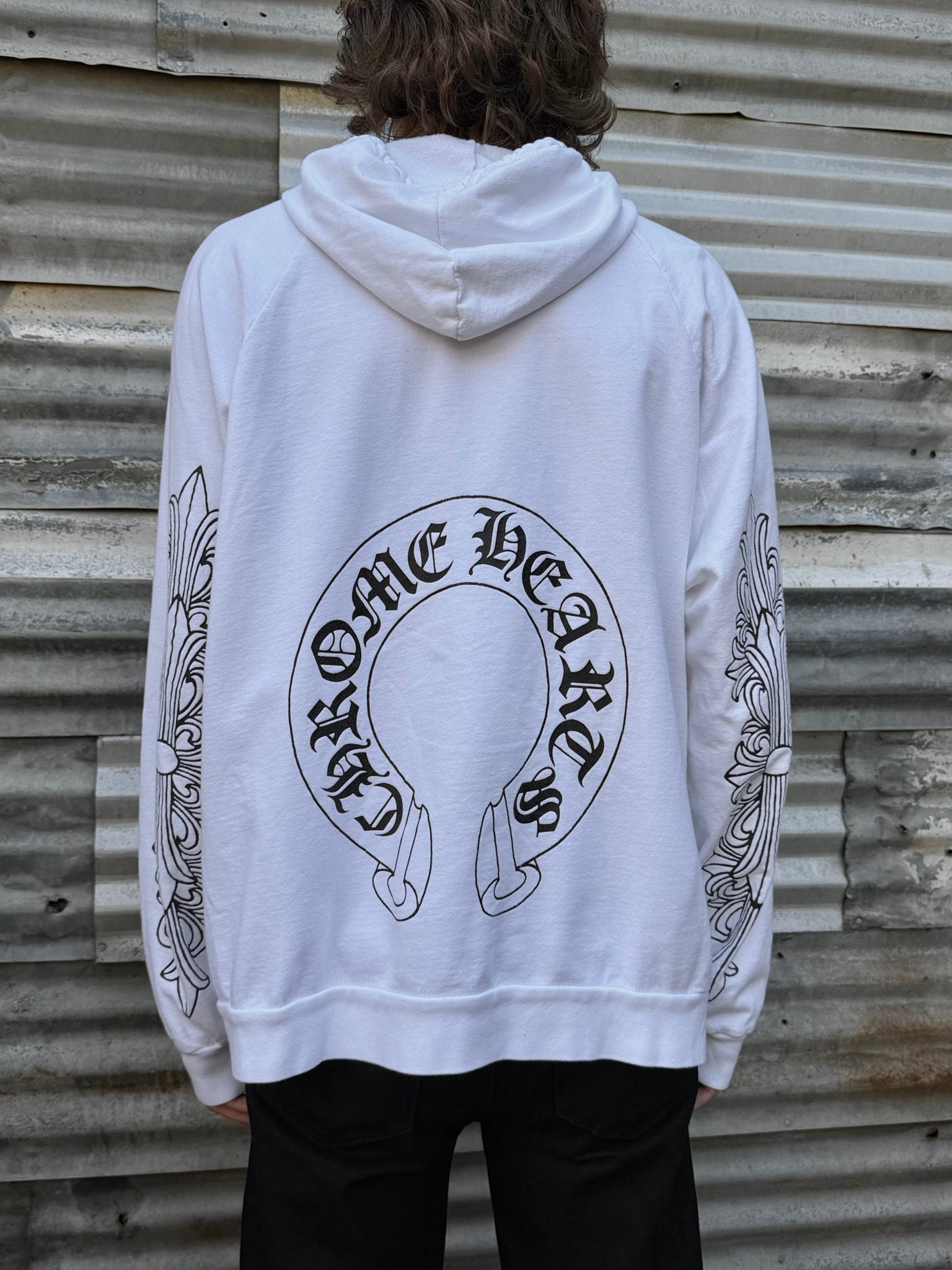1990S CHROME HEARTS DAGGER ZIP HOODED SWEATSHIRT