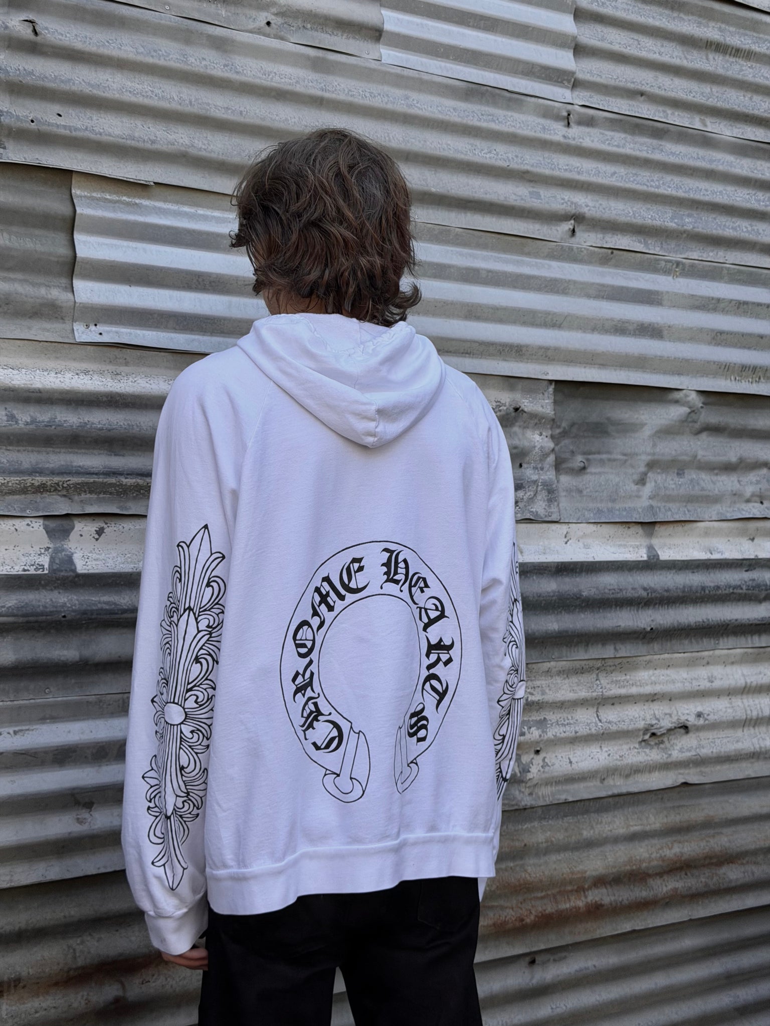 1990S CHROME HEARTS DAGGER ZIP HOODED SWEATSHIRT