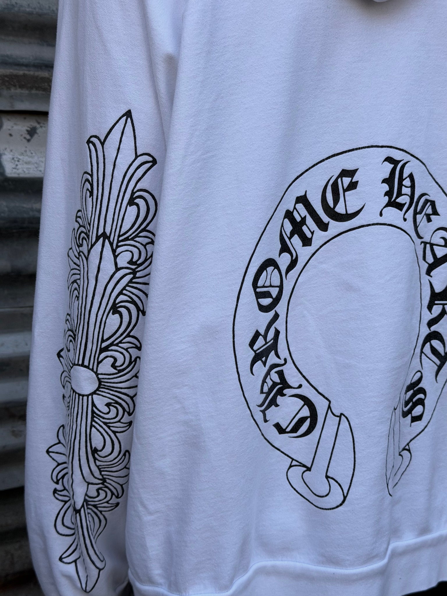 1990S CHROME HEARTS DAGGER ZIP HOODED SWEATSHIRT