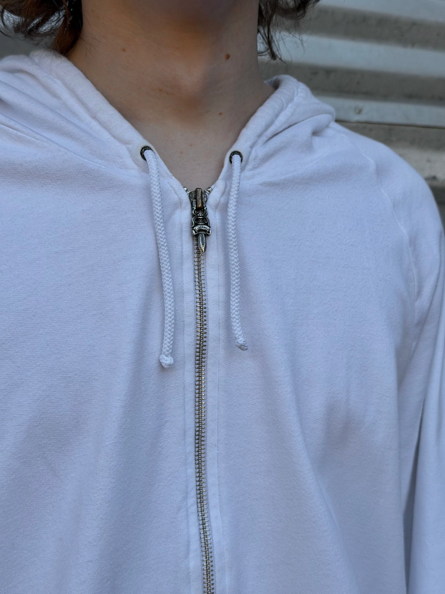 1990S CHROME HEARTS DAGGER ZIP HOODED SWEATSHIRT