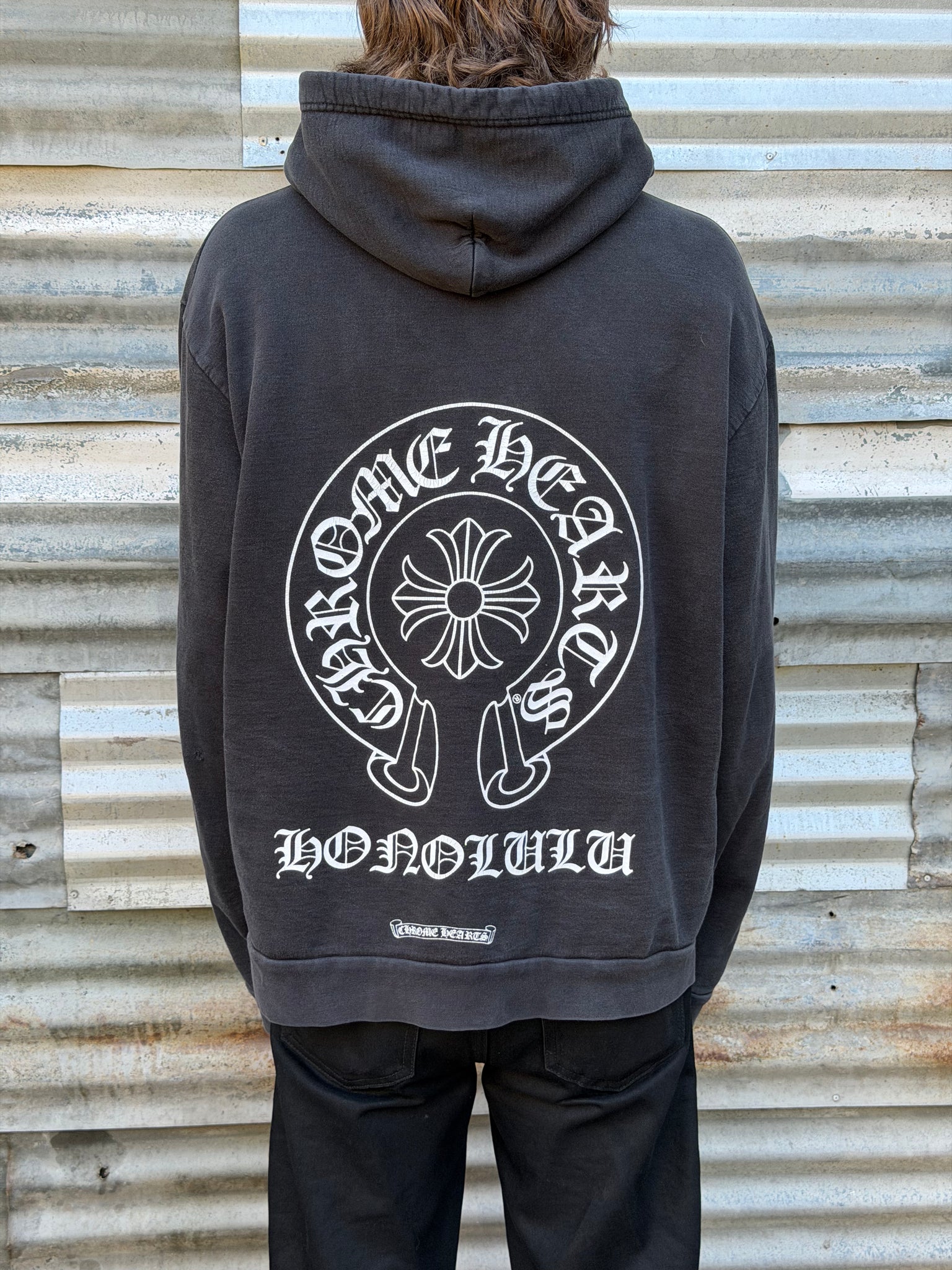 2000S CHROME HEARTS FADED HONOLULU HOODED SWEATSHIRT