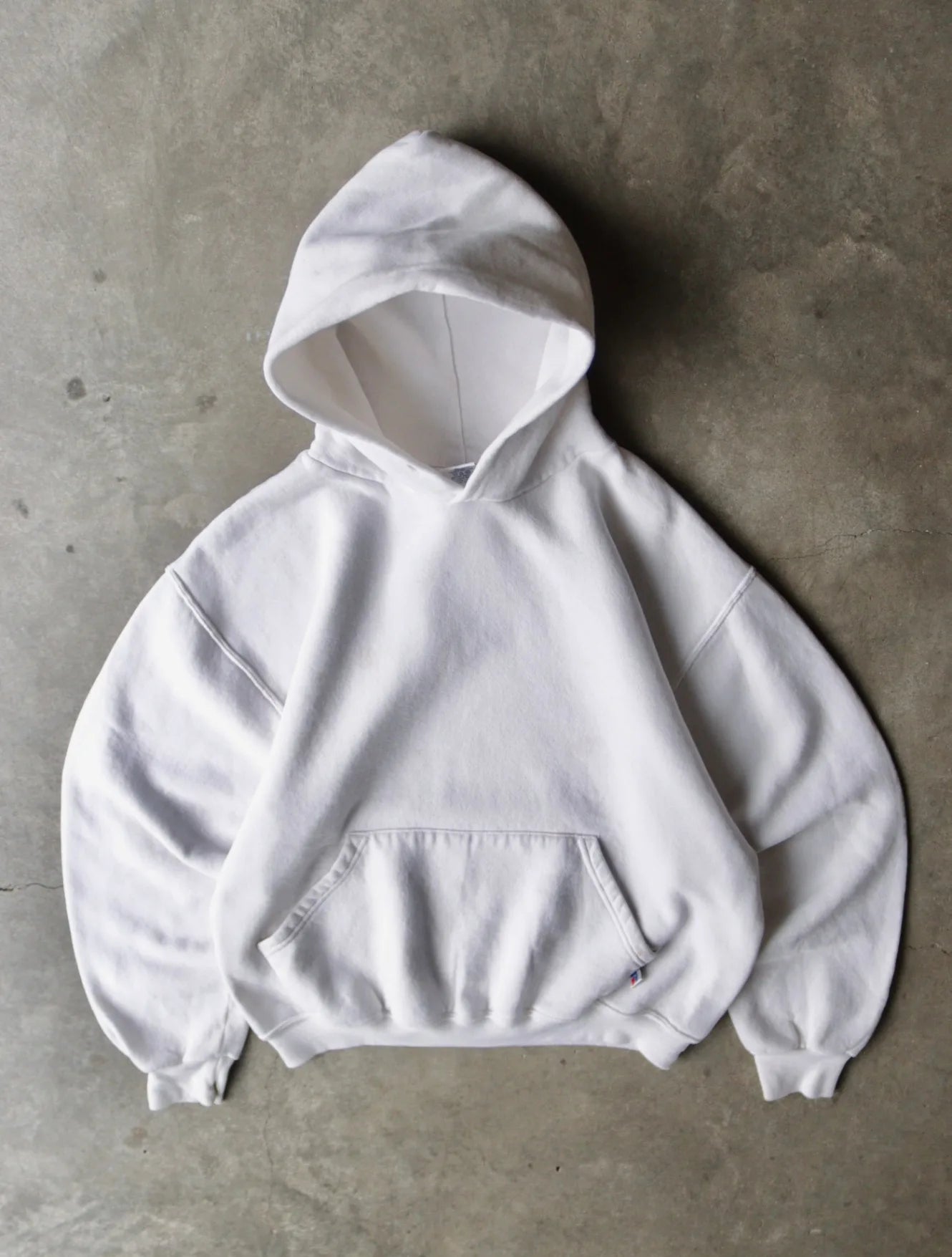 1990S RUSSELL WHITE HOODED SWEATSHIRT