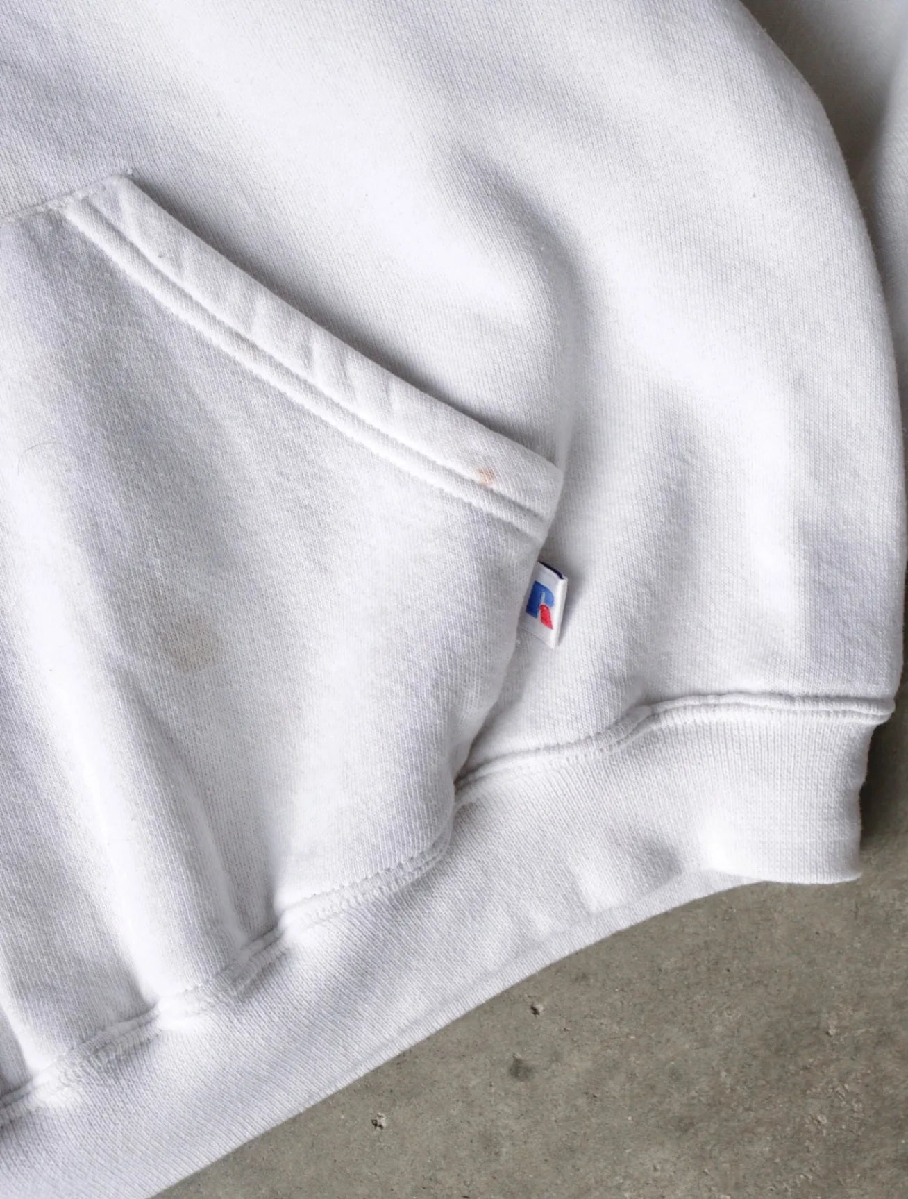 1990S RUSSELL WHITE HOODED SWEATSHIRT