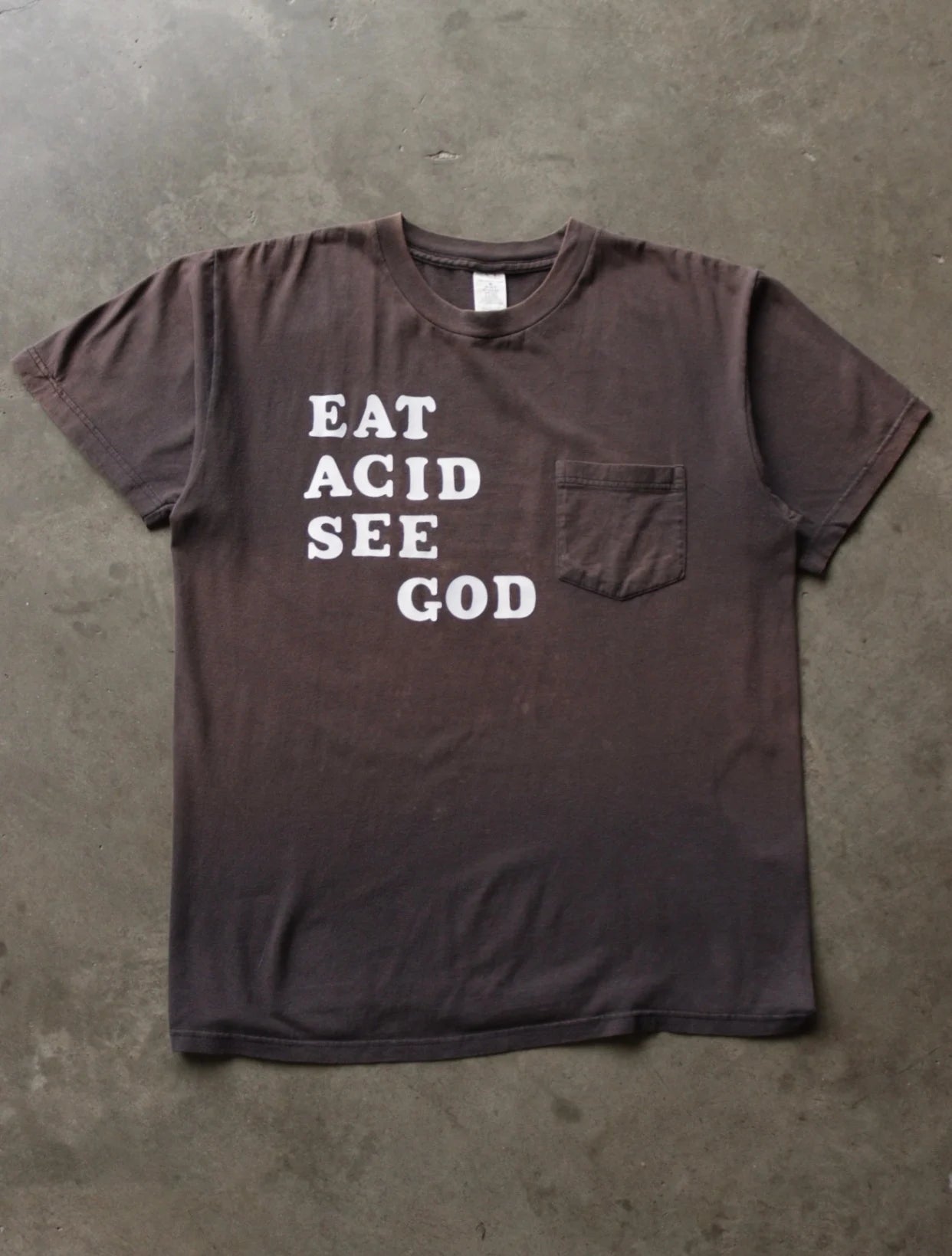 1990S SUN FADED EAT ACID SEE GOD TEE (REPURPOSE)