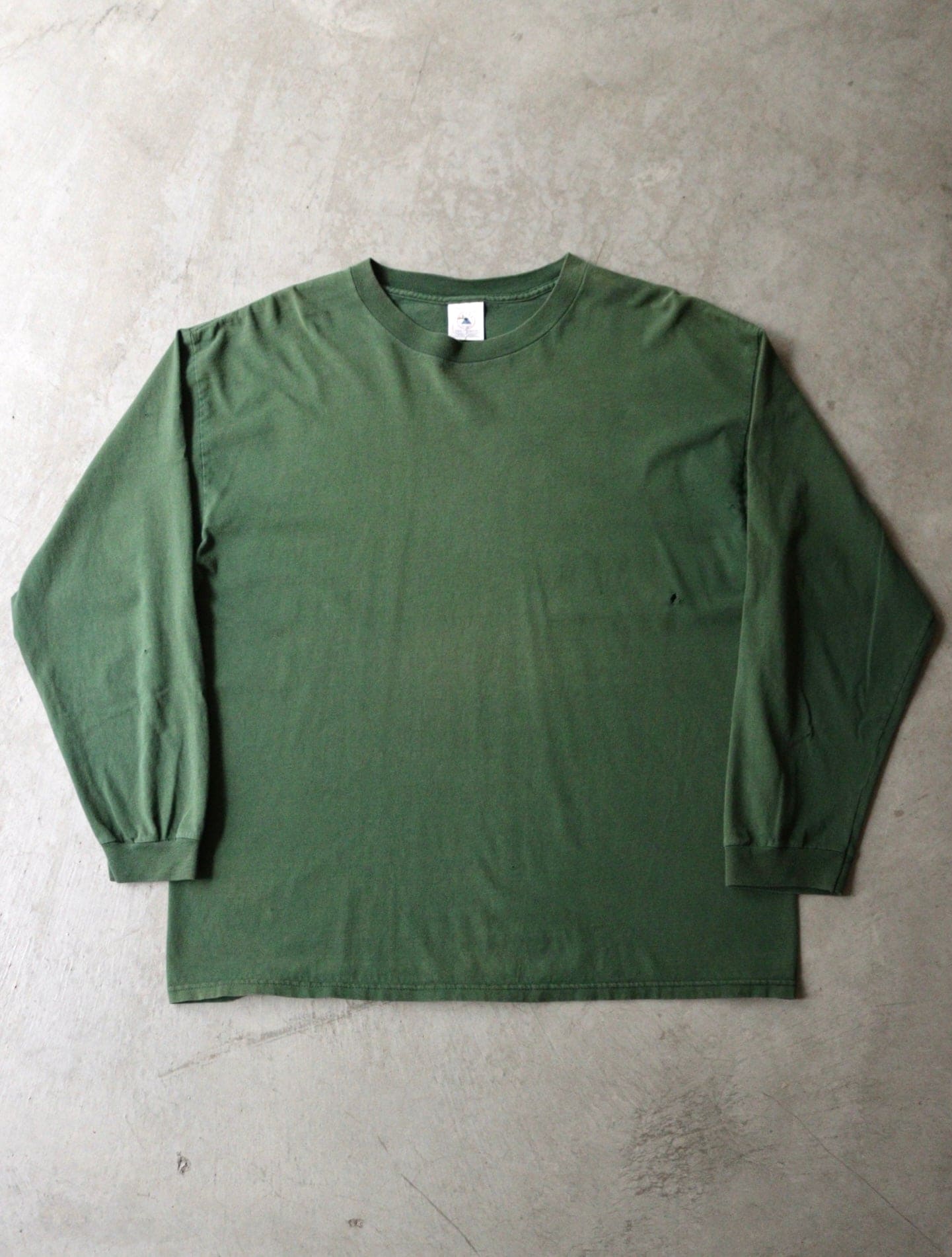 1990S FADED L/S GREEN BLANK TEE
