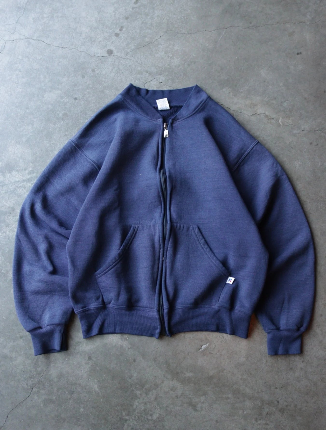 1990S ZIP UP RUSSELL FADED SWEATSHIRT