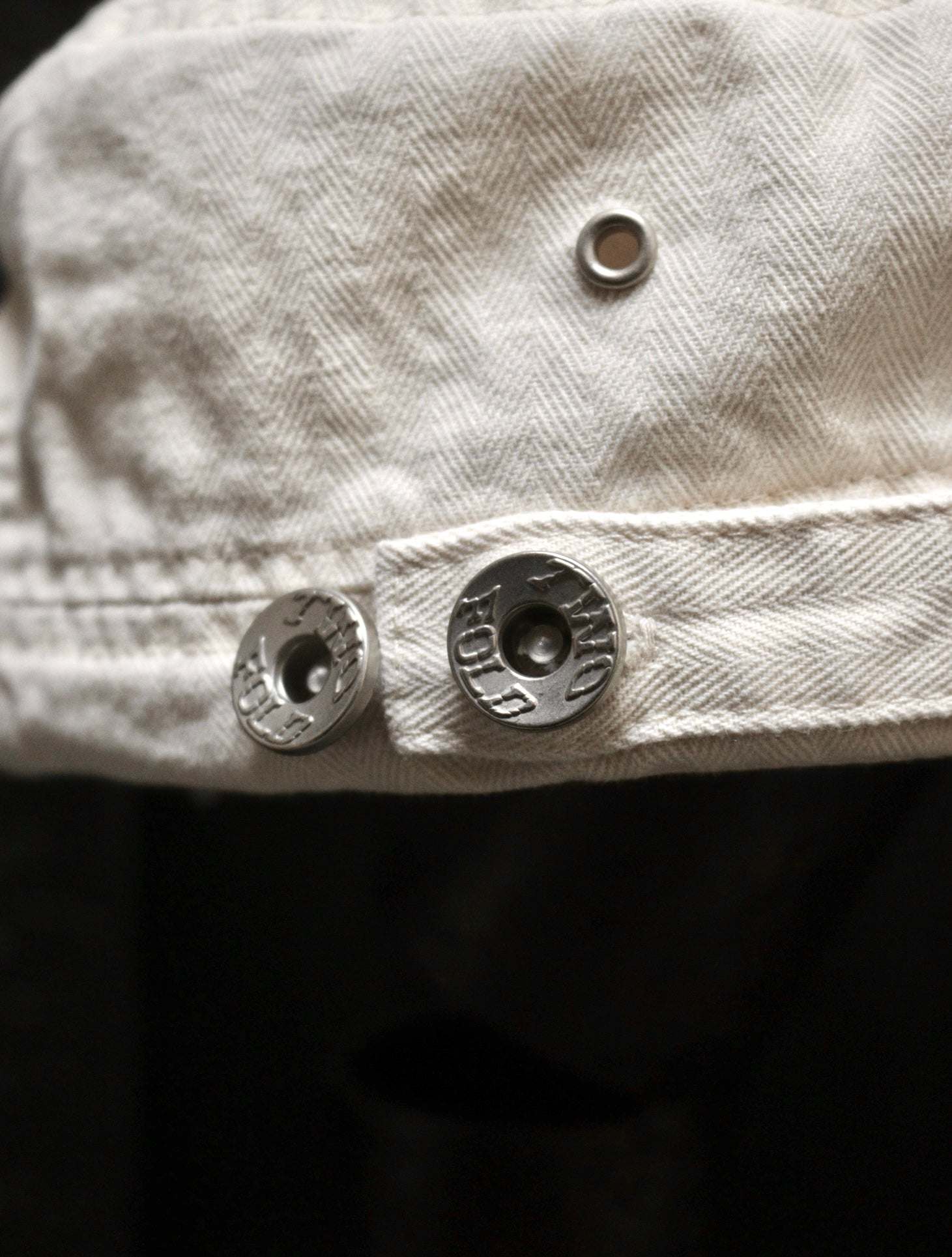 TWO FOLD HBT SUN FADED CADET HAT - BONE WHITE