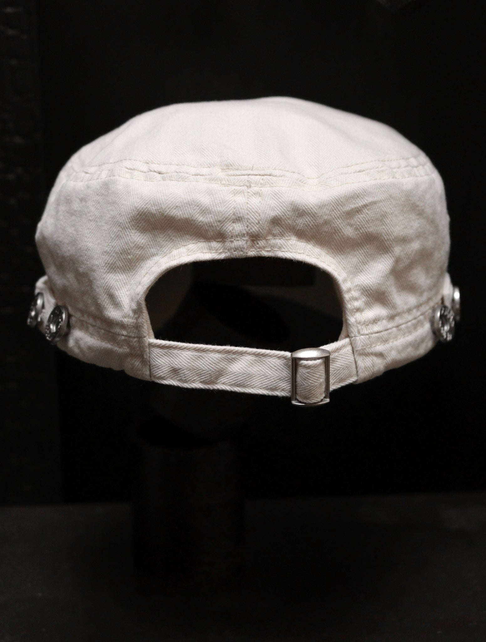 TWO FOLD HBT SUN FADED CADET HAT - BONE WHITE