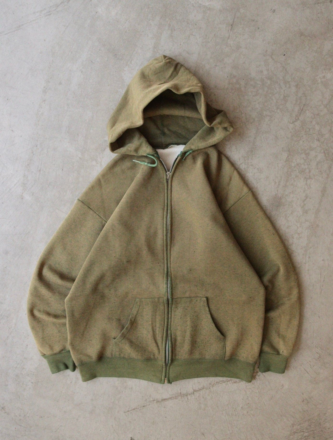 1980S FADED THERMAL LINED HOODED SWEATSHIRT