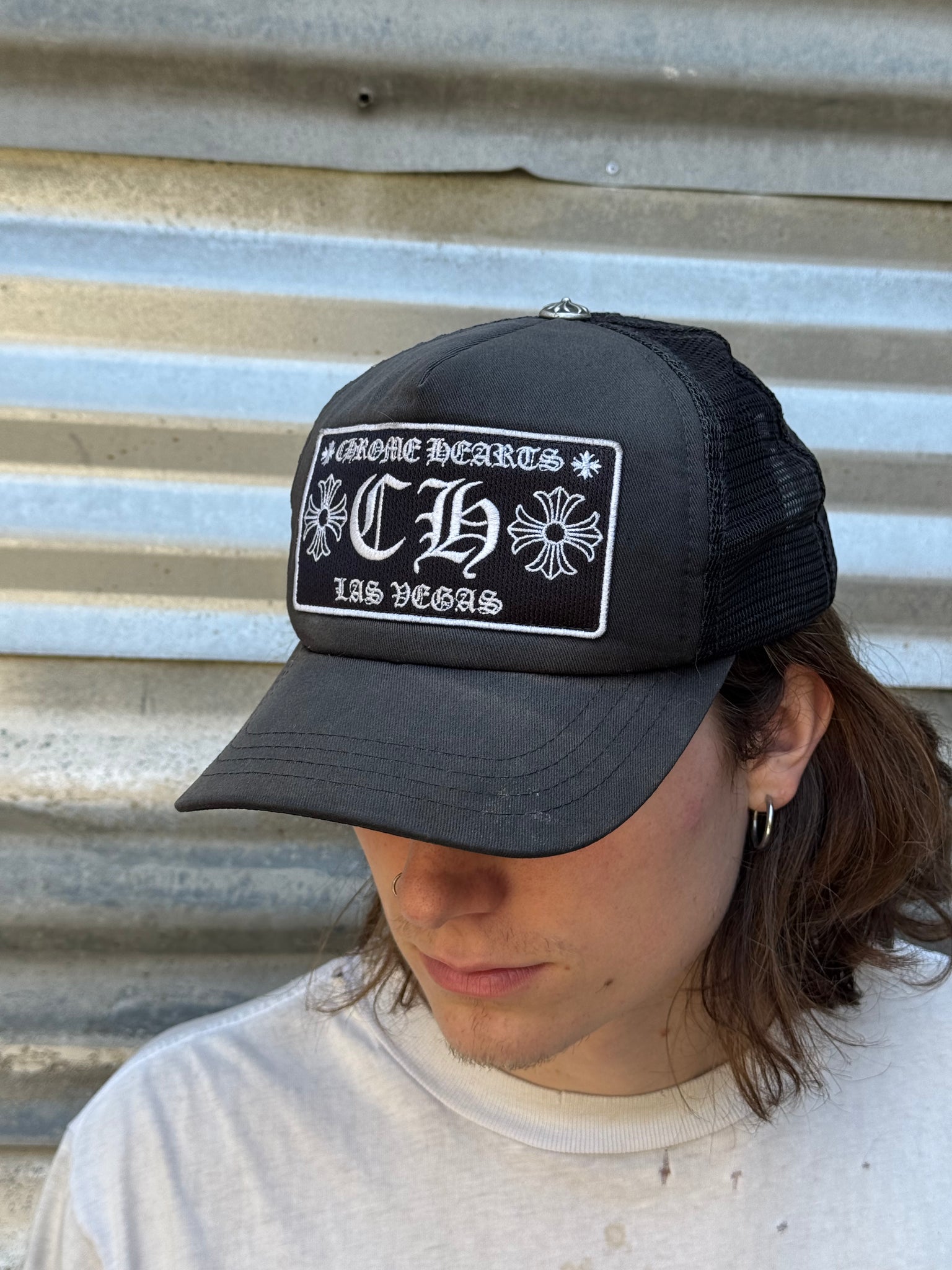 2000S CHROME HEARTS LAS VEGAS FADED TRUCKER HAT
