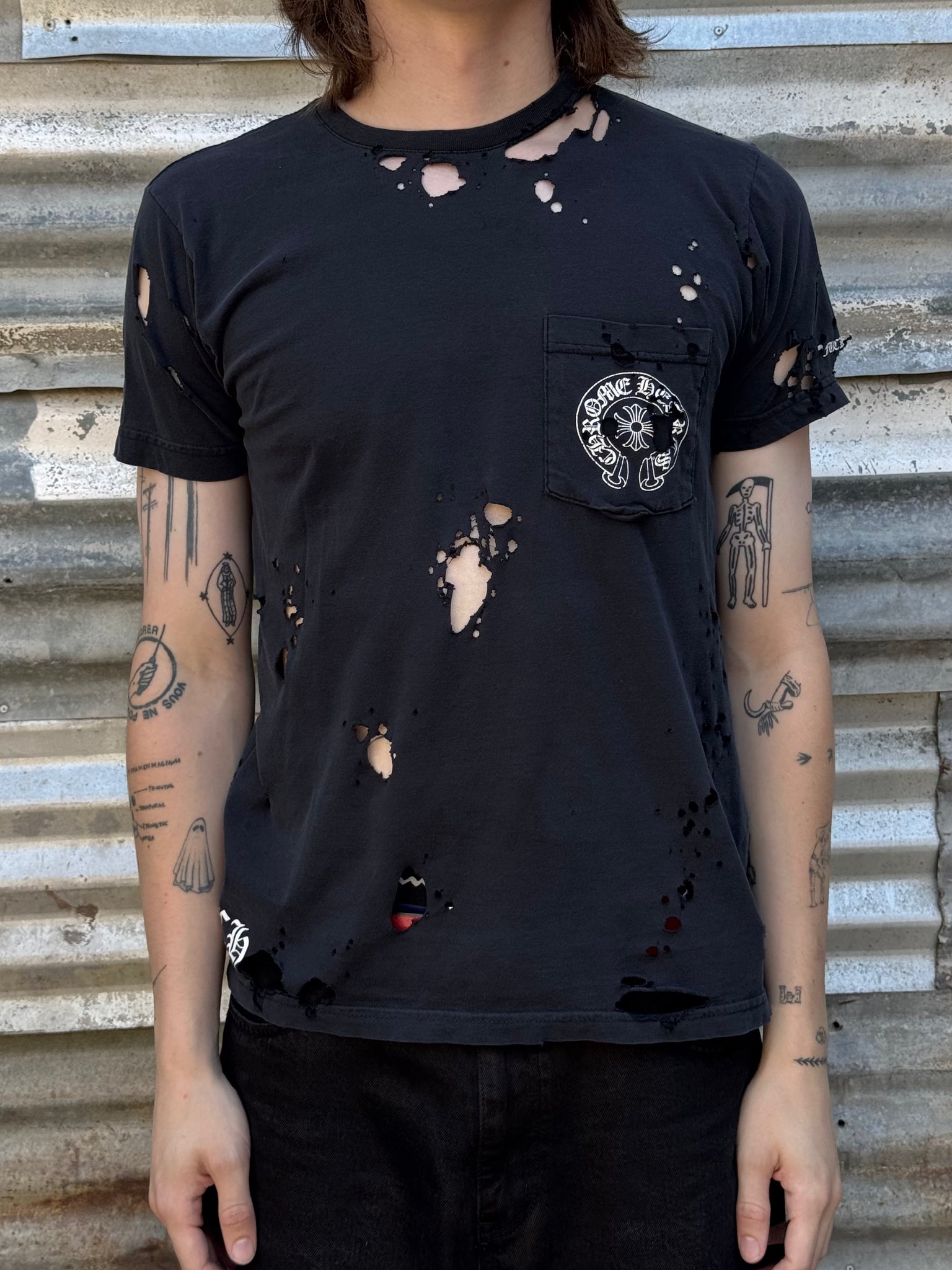 2000S CHROME HEARTS DISTRESSED HONG KONG TEE