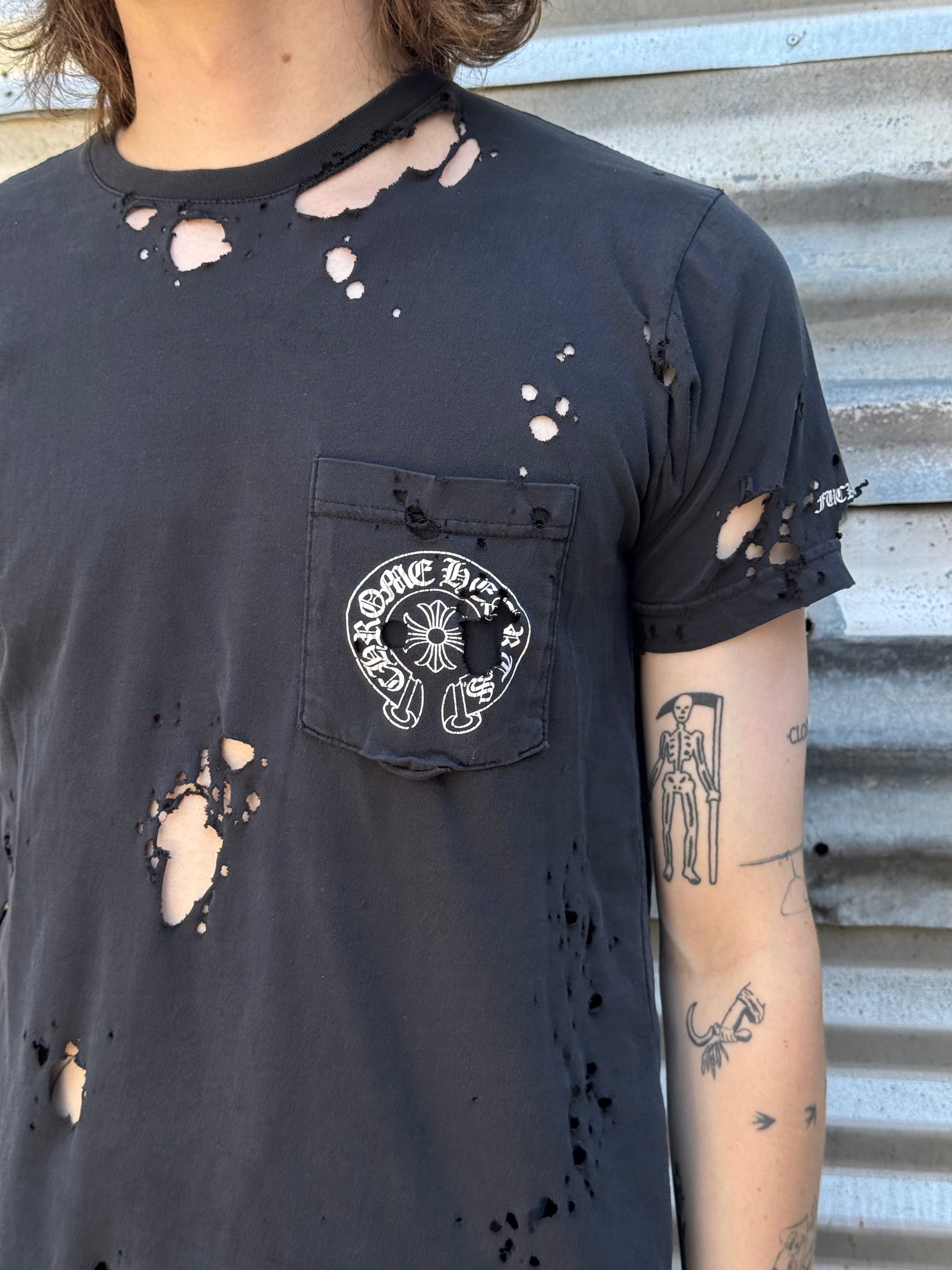 2000S CHROME HEARTS DISTRESSED HONG KONG TEE