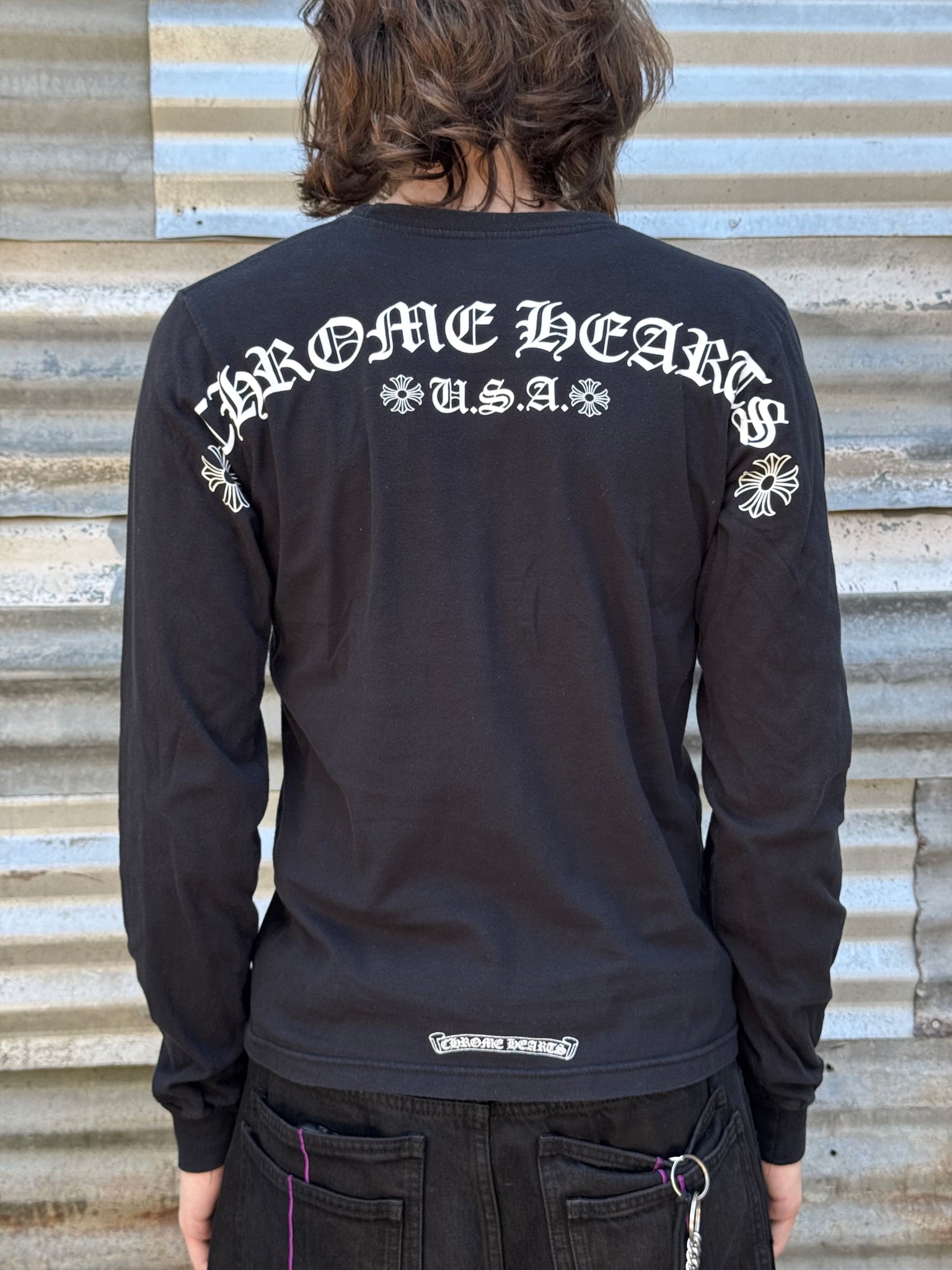 1990S CHROME HEARTS U.S.A BACK LOGO L/S TEE